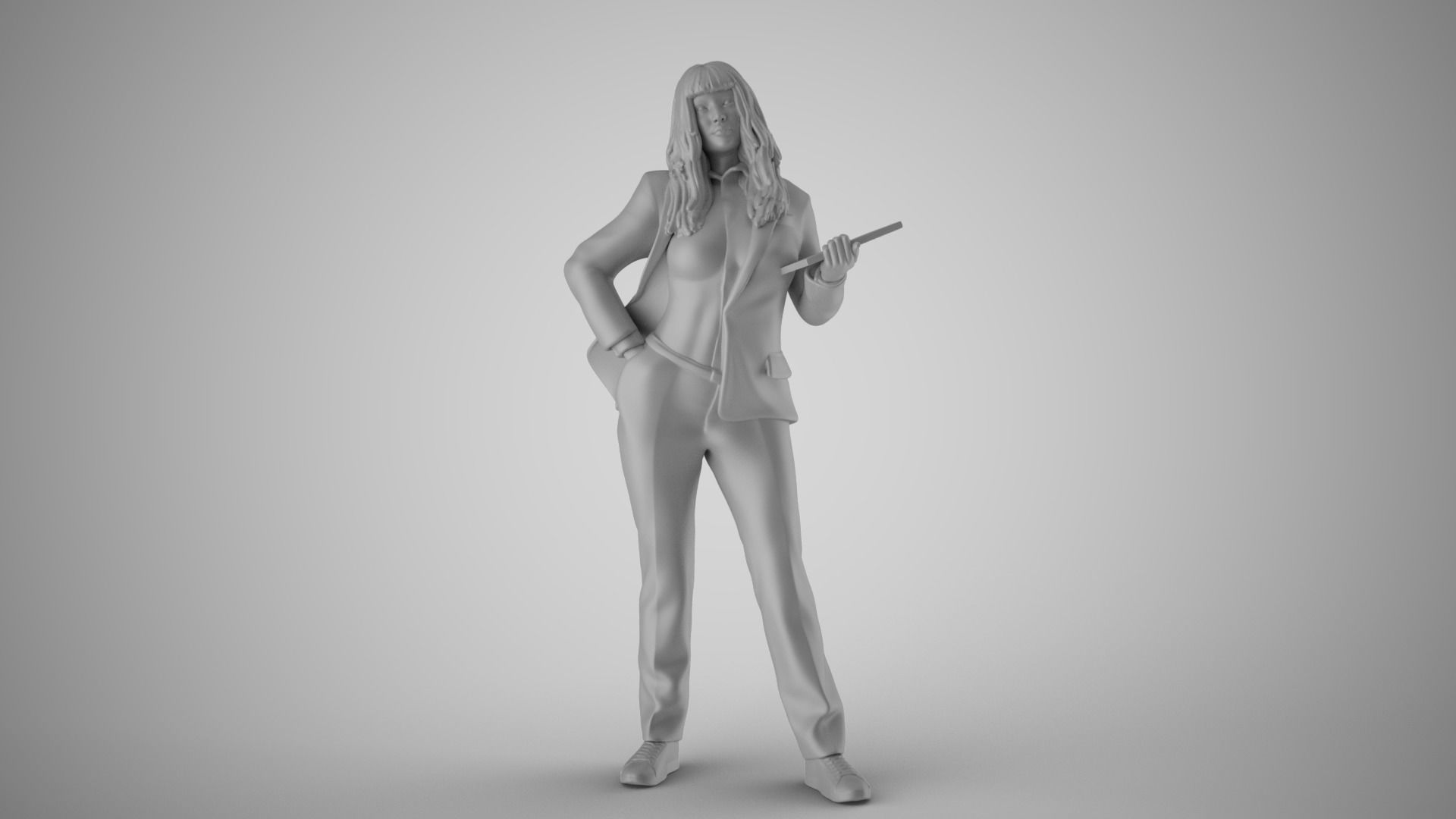 Woman Work Time 3D print model_2