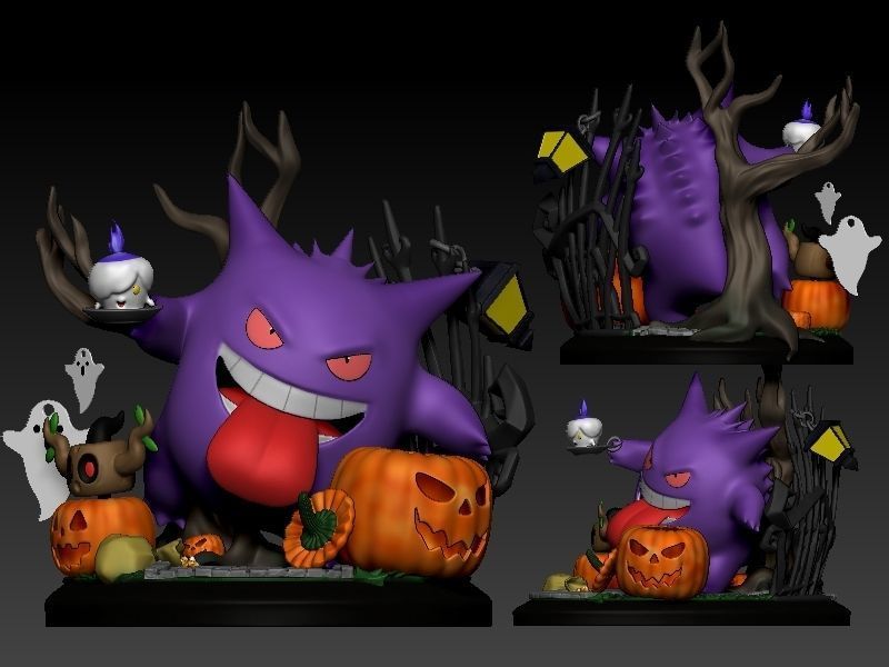 POKEMON GENGAR HALLOWEEN  3D print model_3