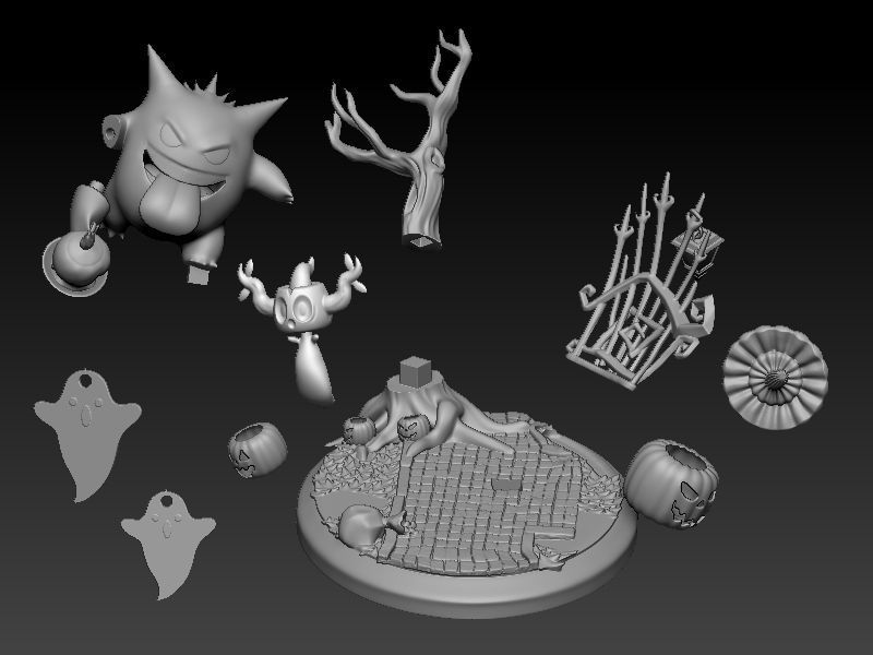 POKEMON GENGAR HALLOWEEN  3D print model_1