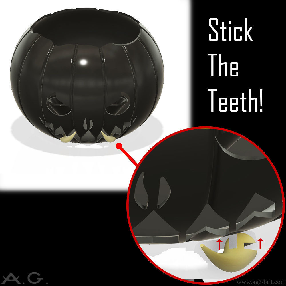 HALLOWEEN BLACK PUMPKIN JACK O LANTERN TEALIGHT - CANDLE HOLDER  3D print model_9
