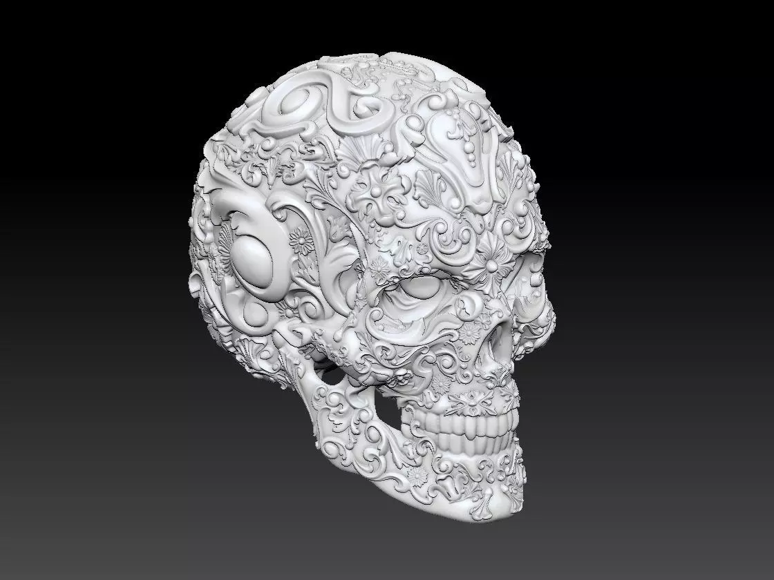 Sugar Skull Ornate 3D print model
