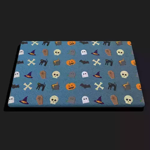 Halloween Figures Decorative Mat  Low-poly 3D model