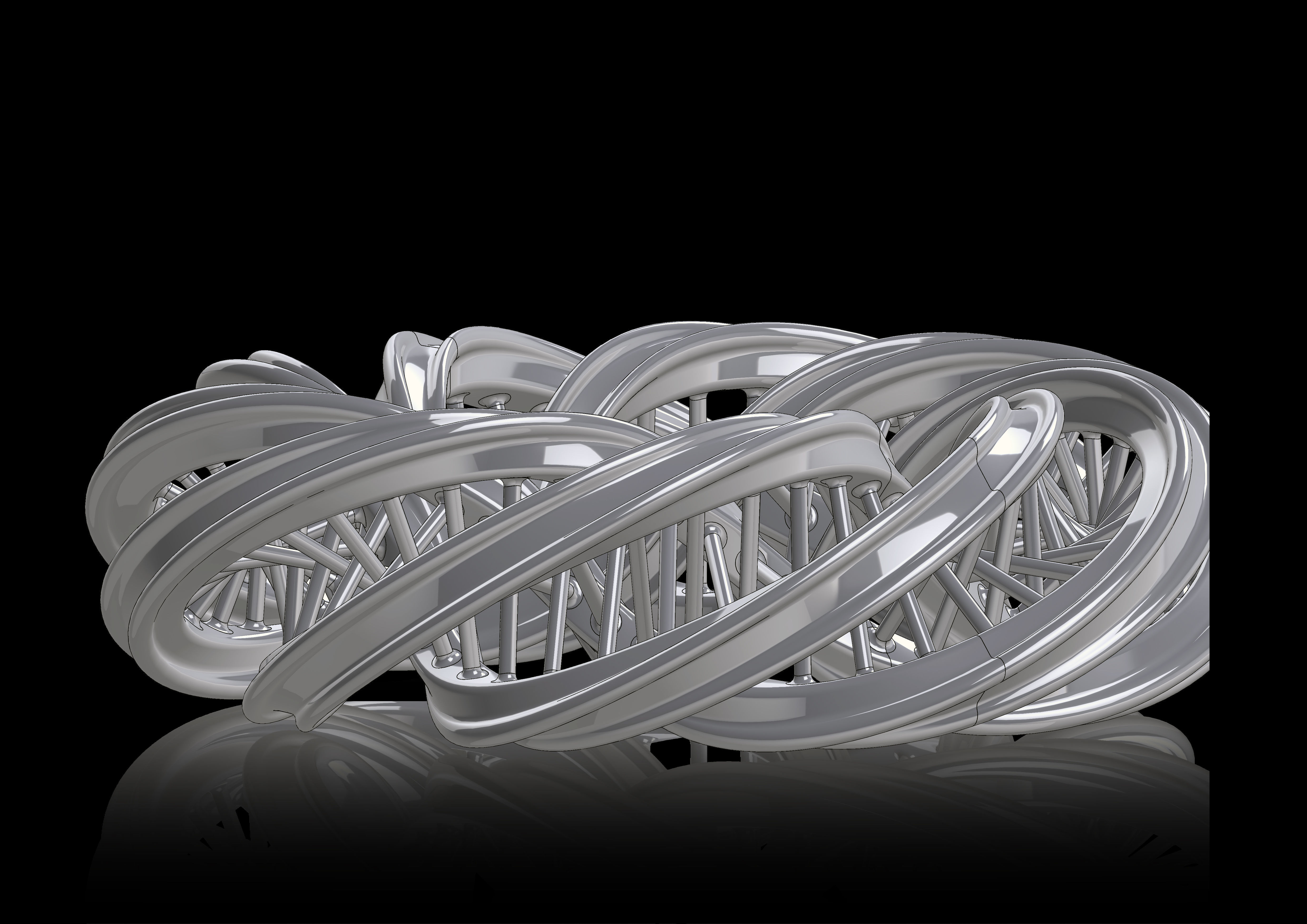 zilian spiral dna ring 3D print model_4