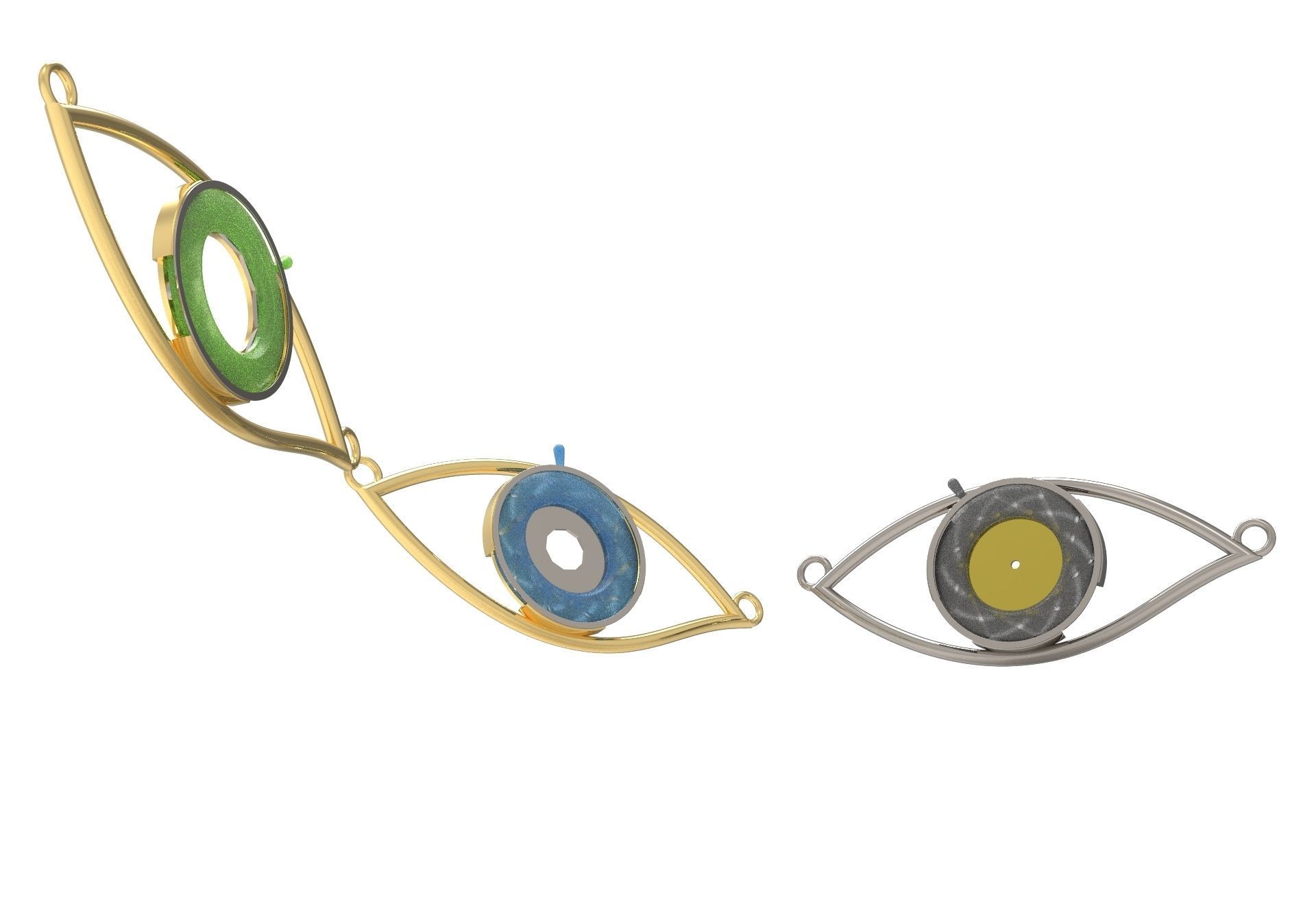 eye iris diaphragm pendant 3D print model_13