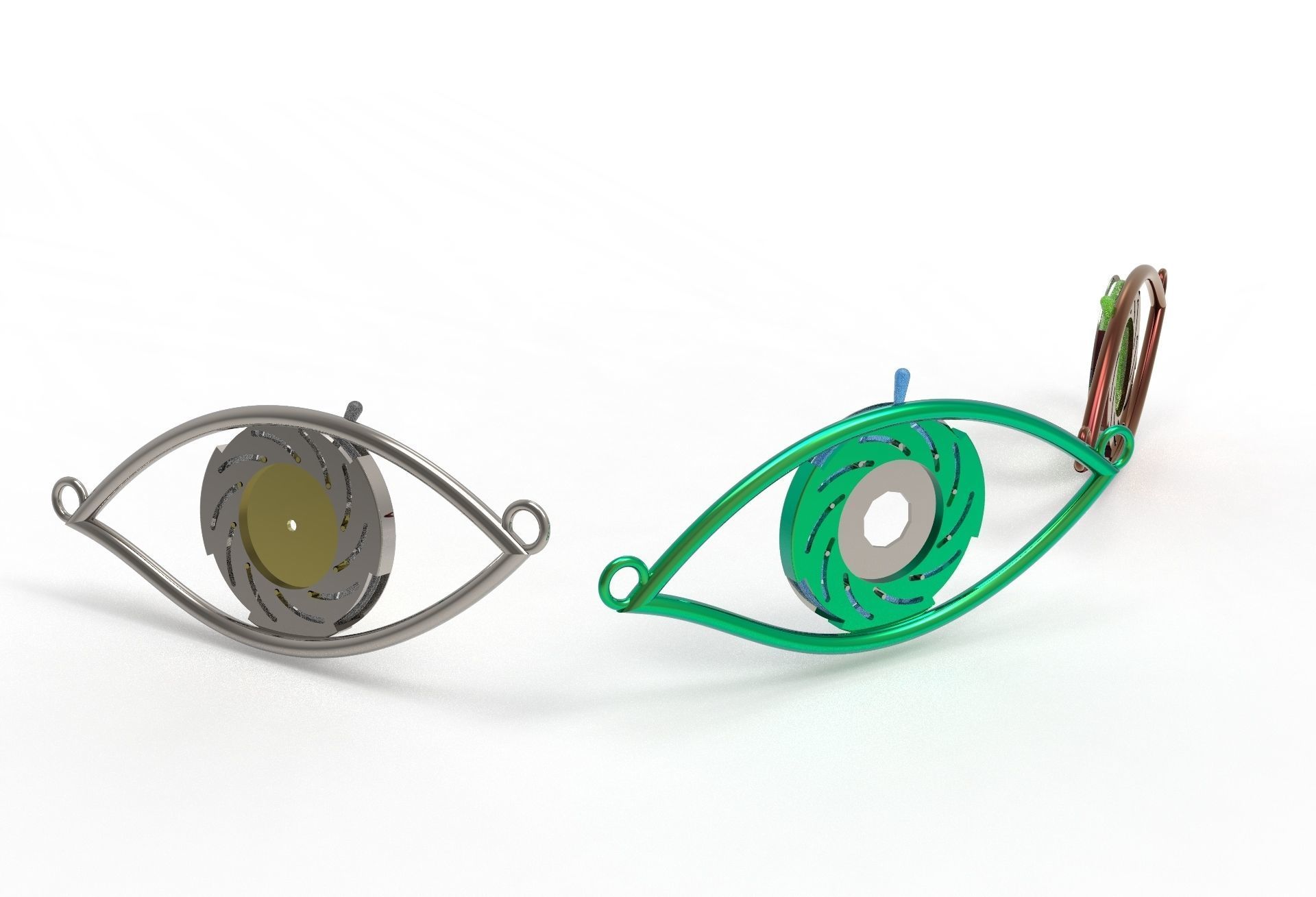 eye iris diaphragm pendant 3D print model_18