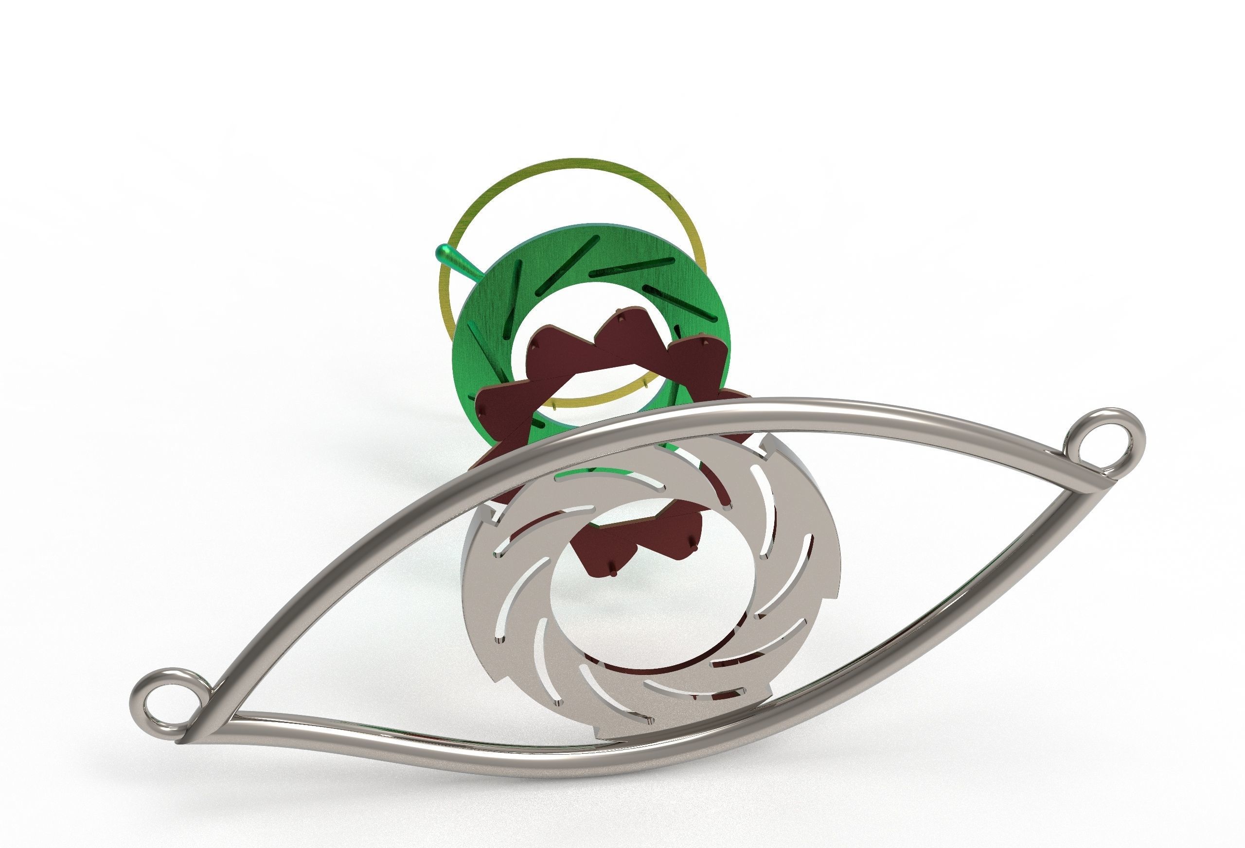 eye iris diaphragm pendant 3D print model_57