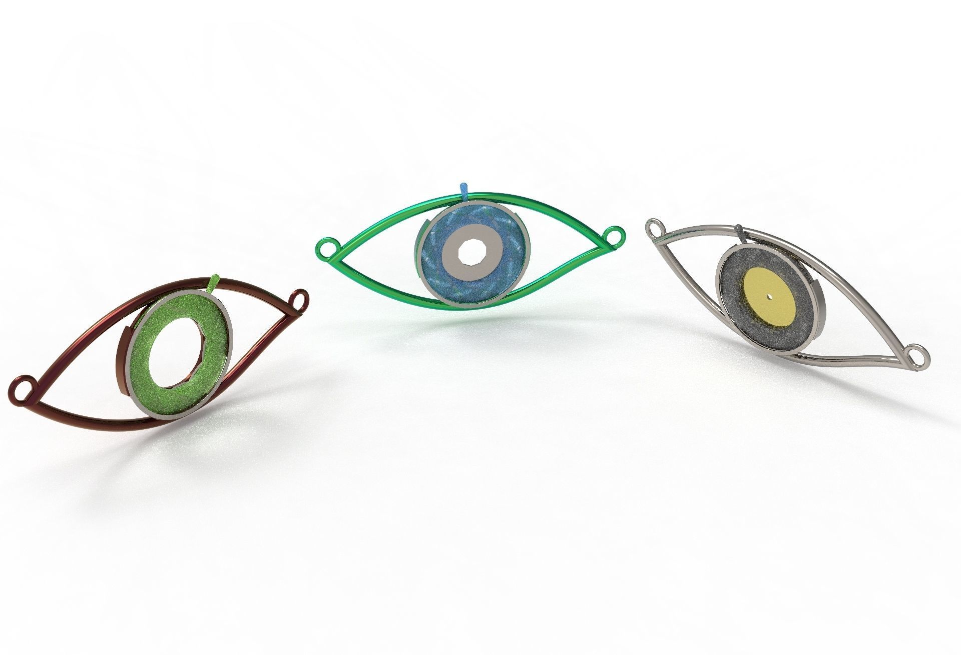 eye iris diaphragm pendant 3D print model_15