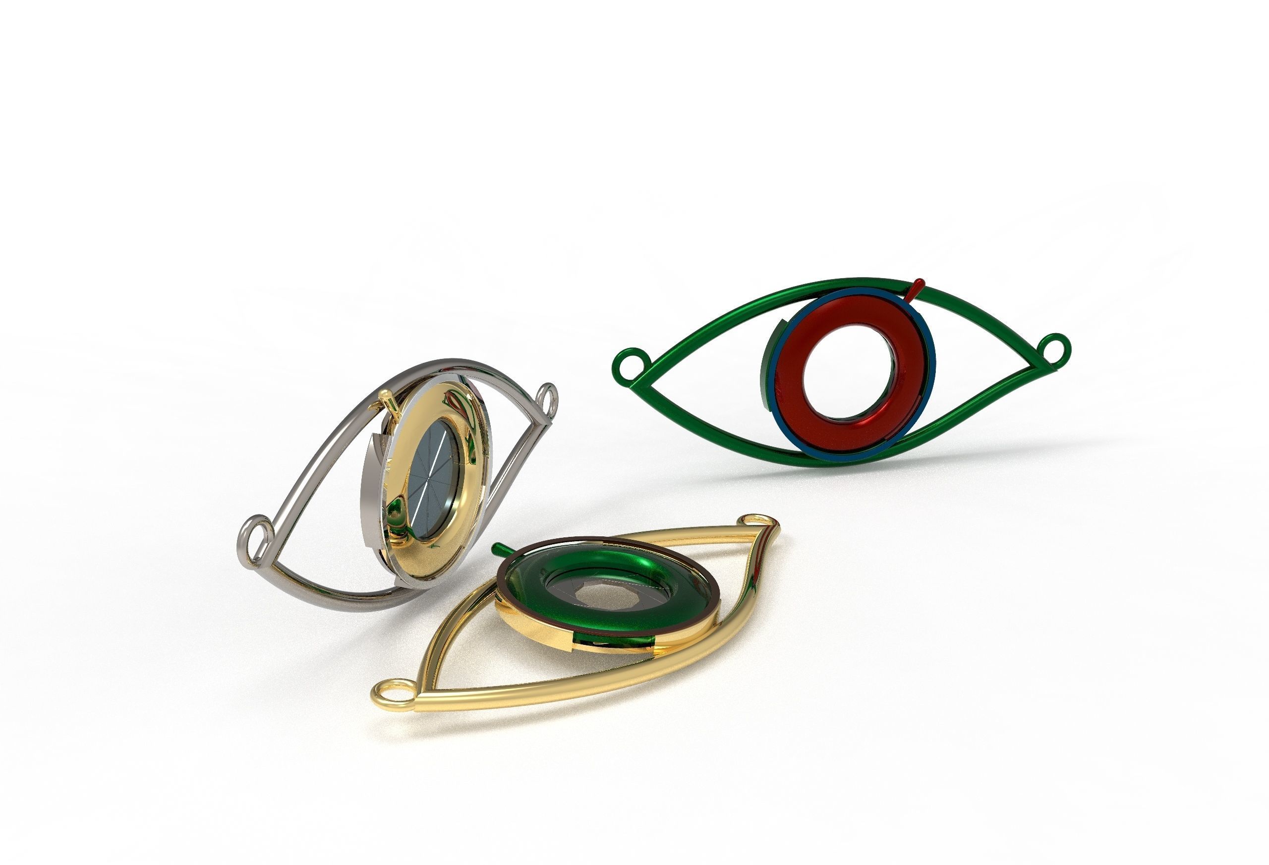 eye iris diaphragm pendant 3D print model_31