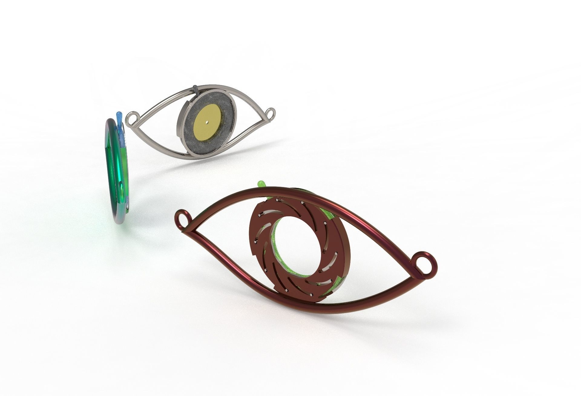 eye iris diaphragm pendant 3D print model_19