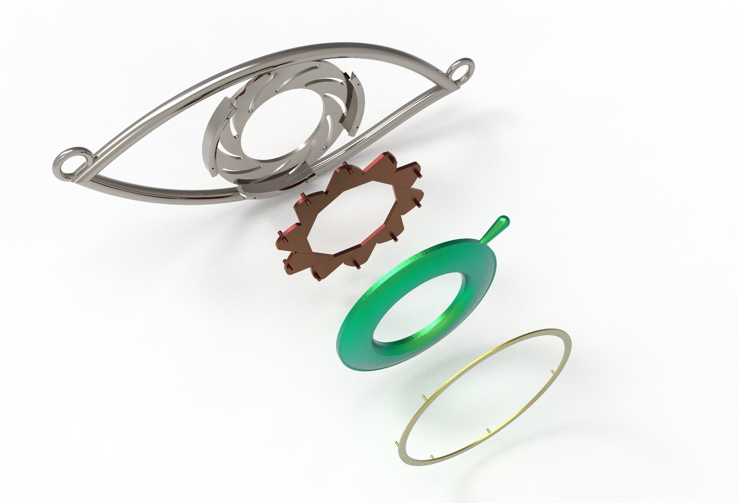 eye iris diaphragm pendant 3D print model_61