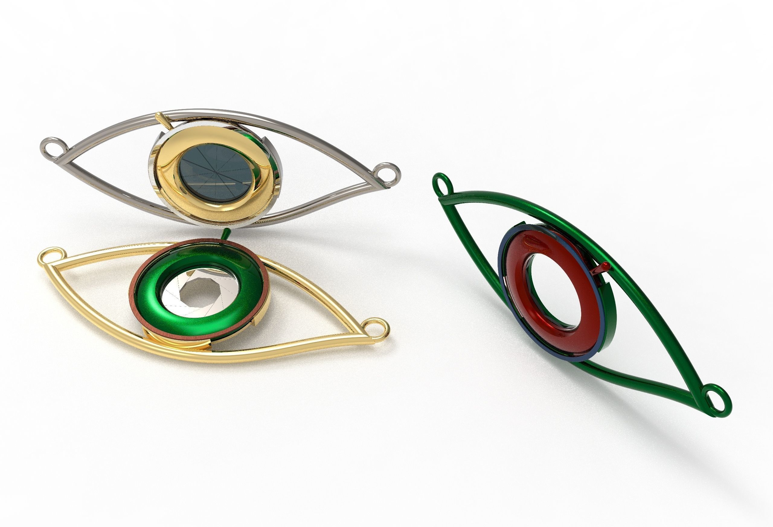 eye iris diaphragm pendant 3D print model_34