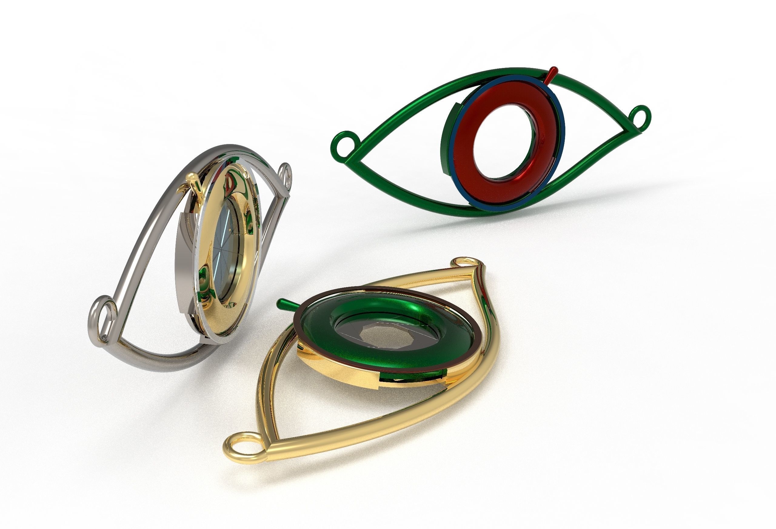 eye iris diaphragm pendant 3D print model_43