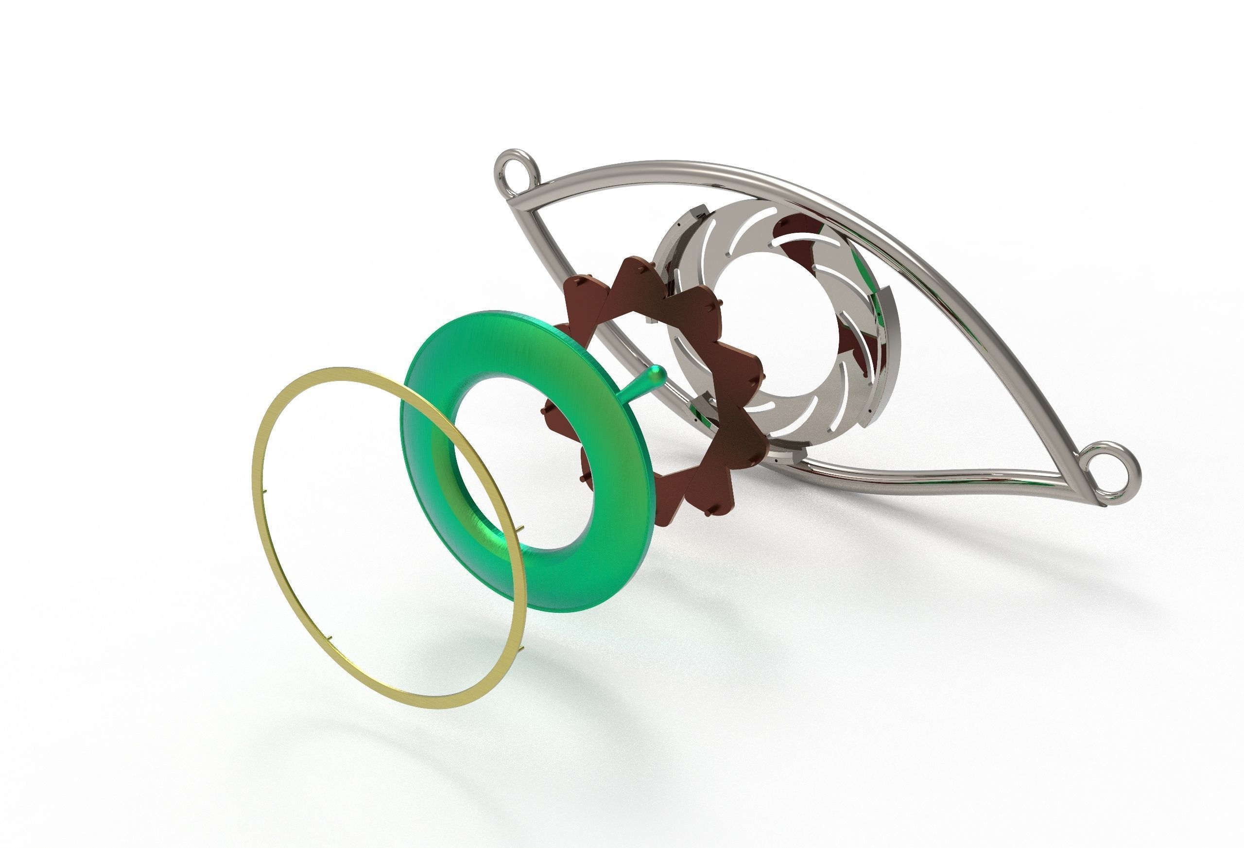 eye iris diaphragm pendant 3D print model_2