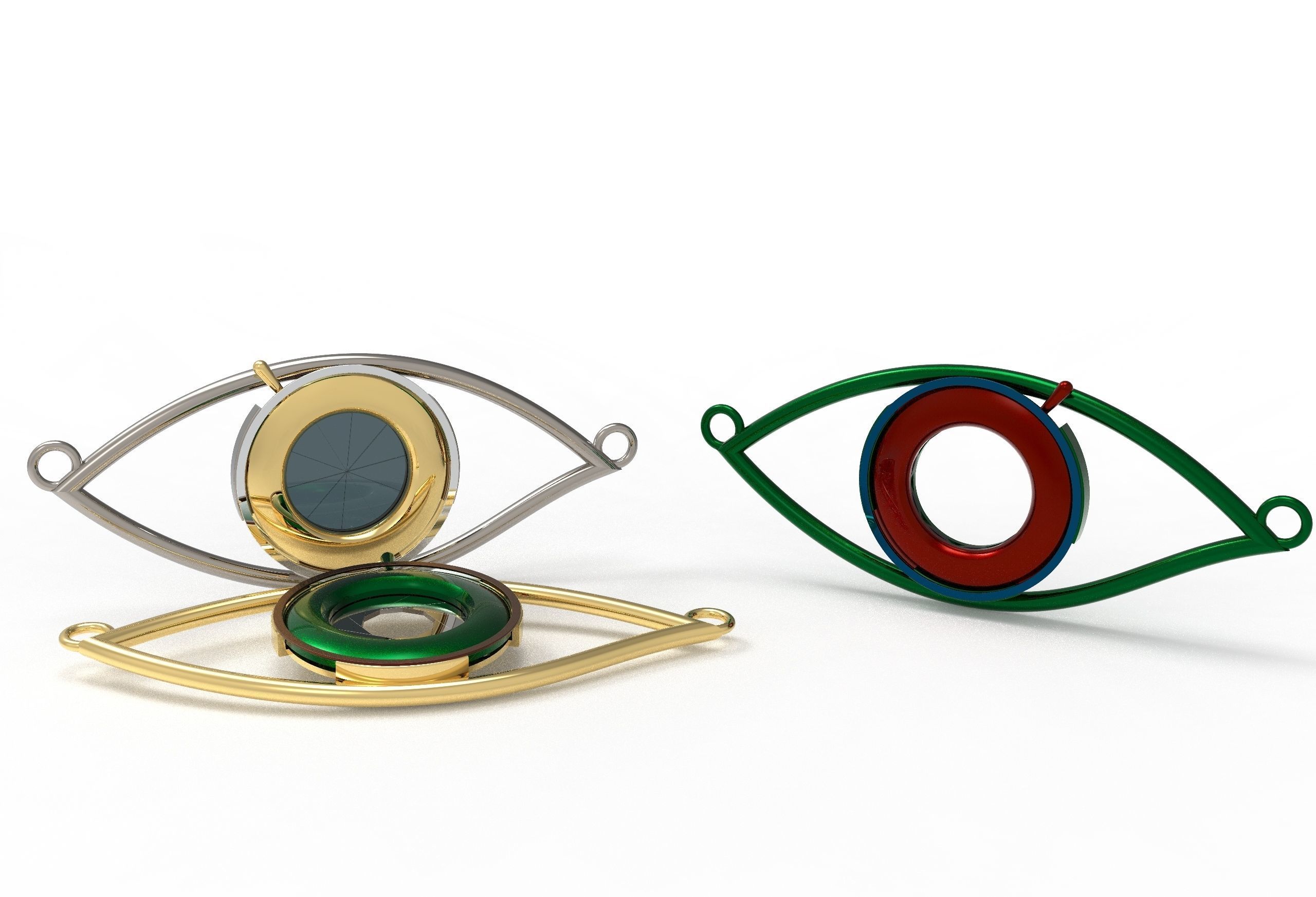 eye iris diaphragm pendant 3D print model_32