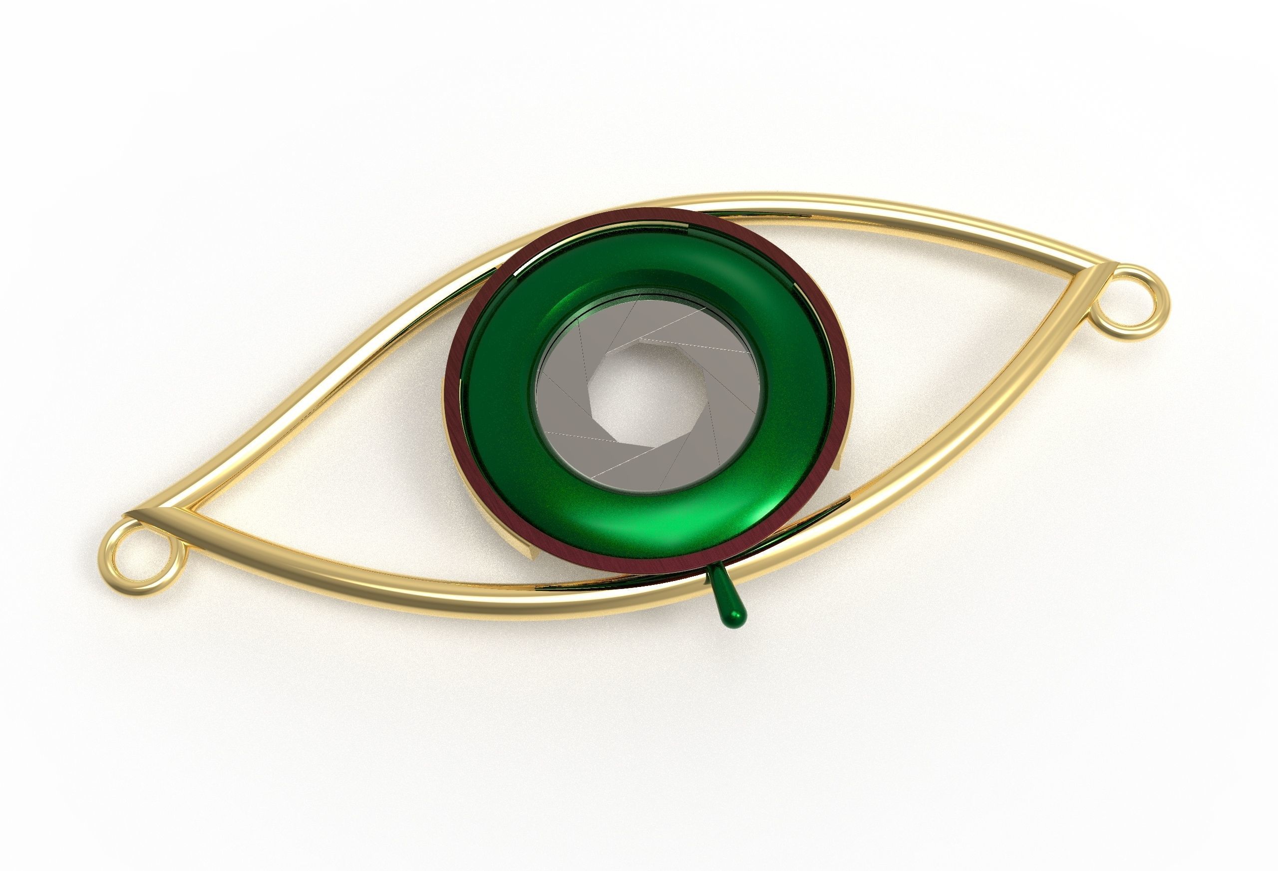 eye iris diaphragm pendant 3D print model_51