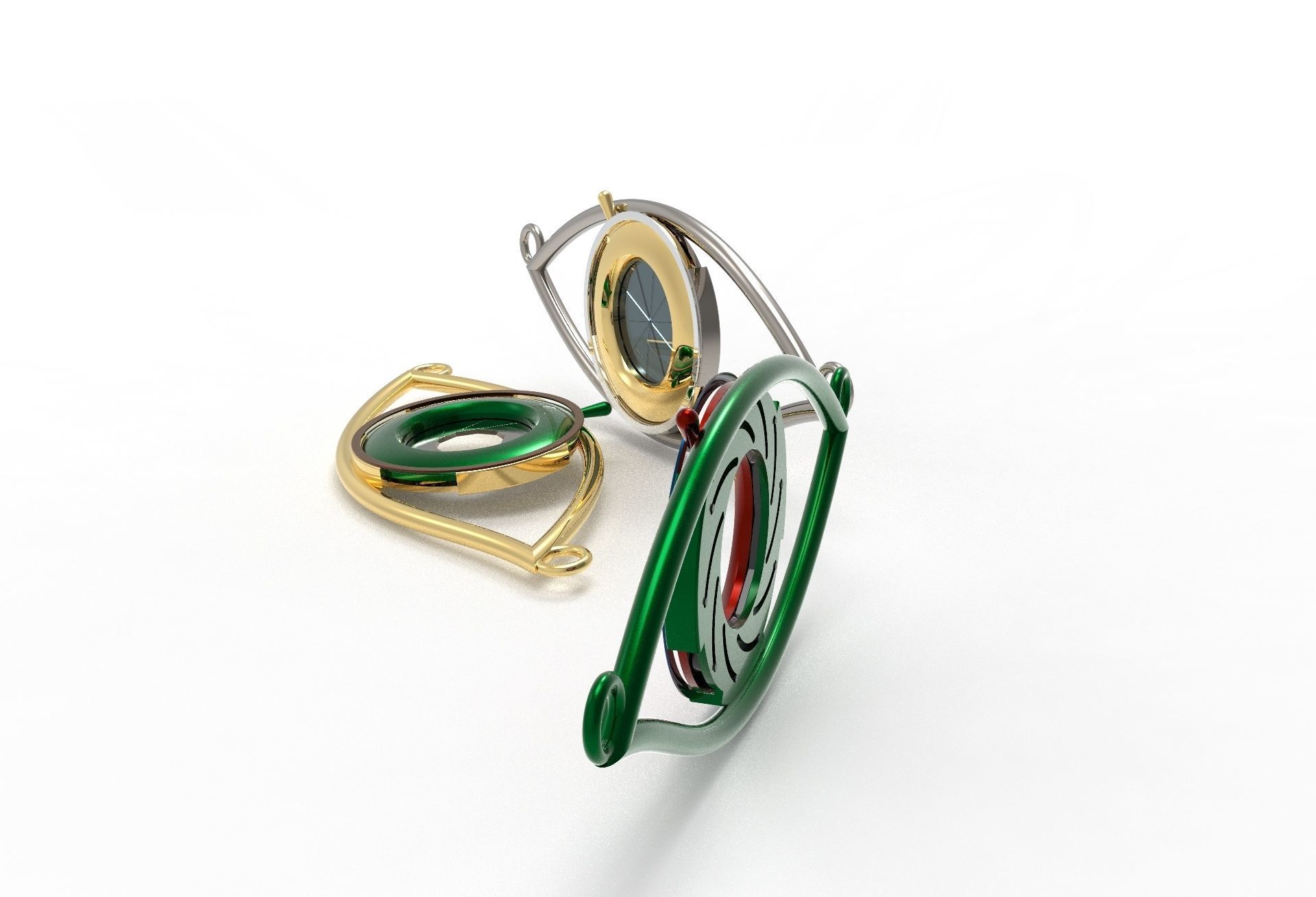 eye iris diaphragm pendant 3D print model_27