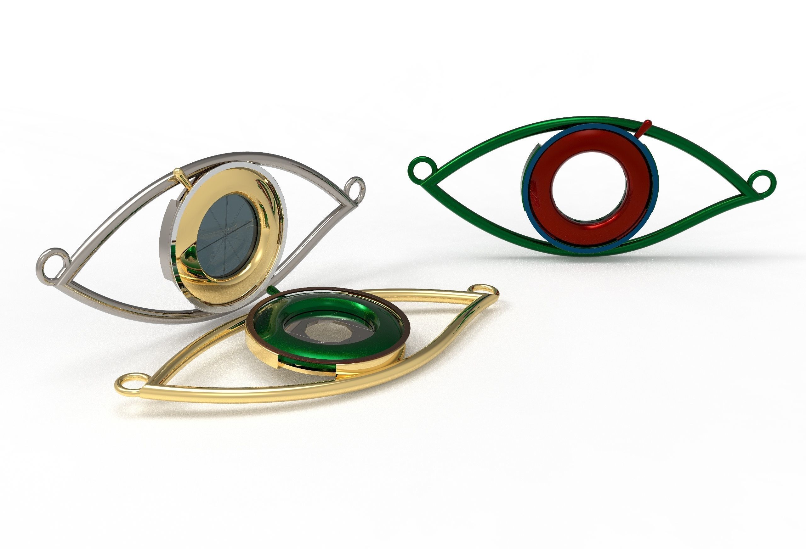 eye iris diaphragm pendant 3D print model_44