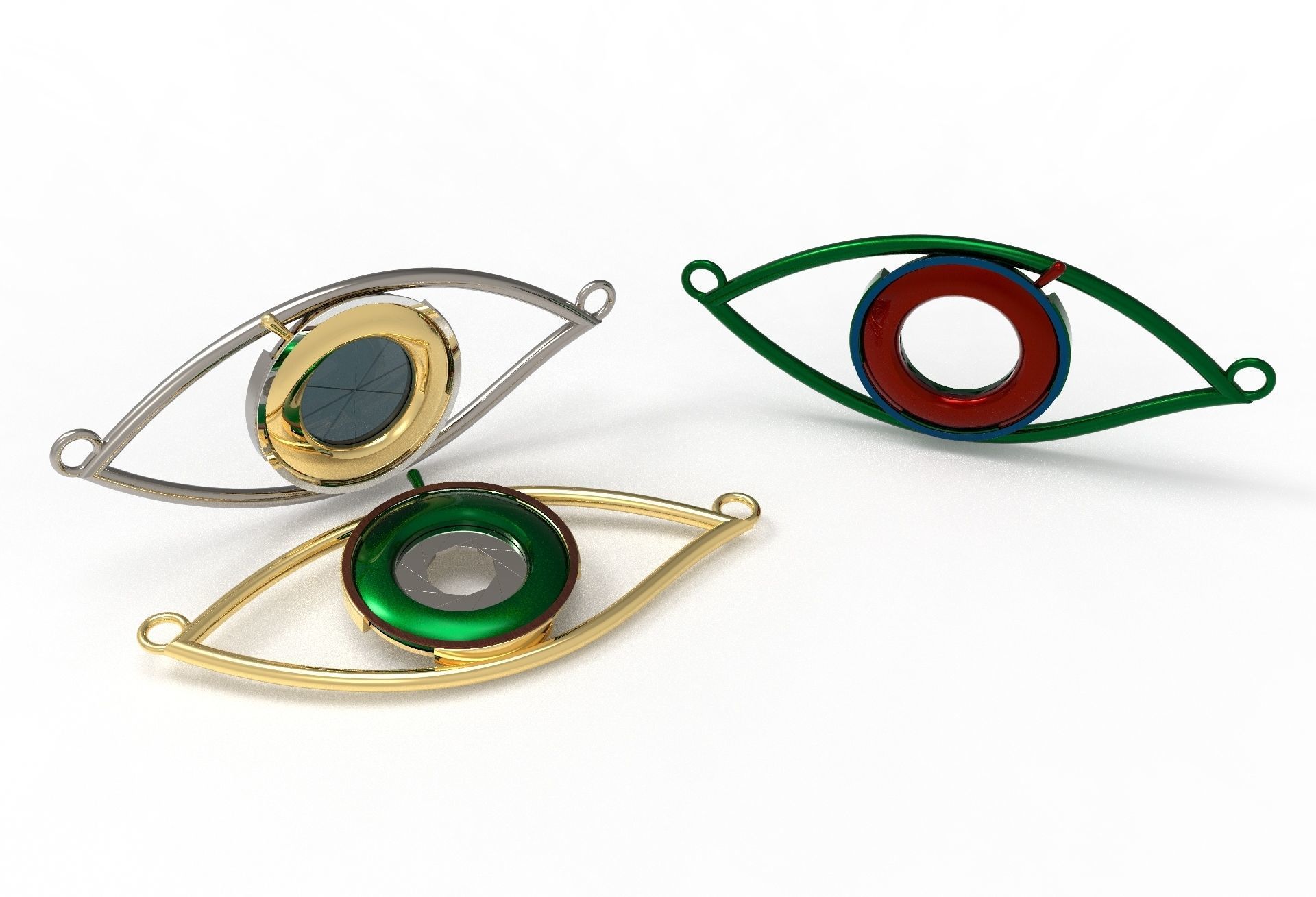 eye iris diaphragm pendant 3D print model_23