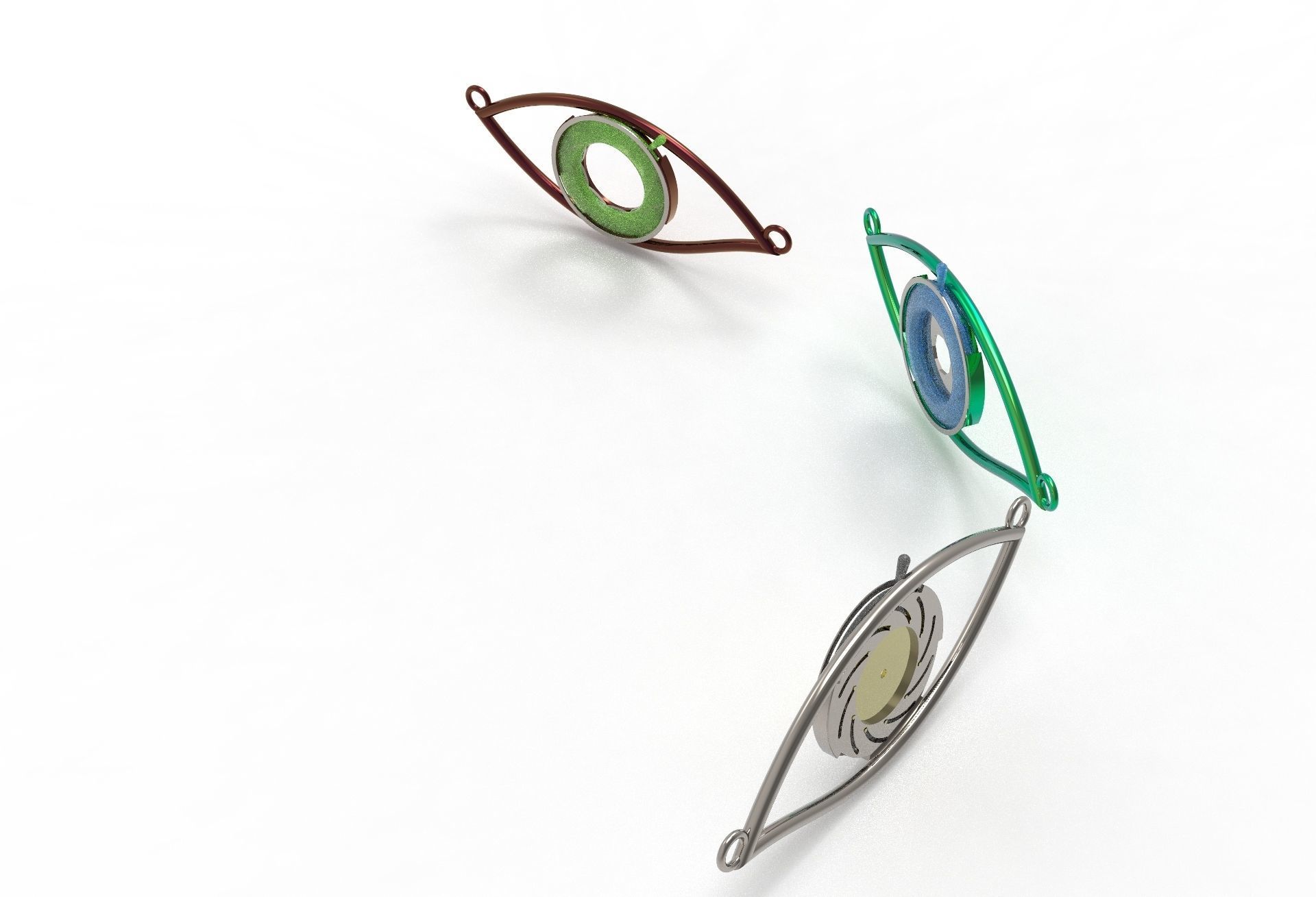 eye iris diaphragm pendant 3D print model_22