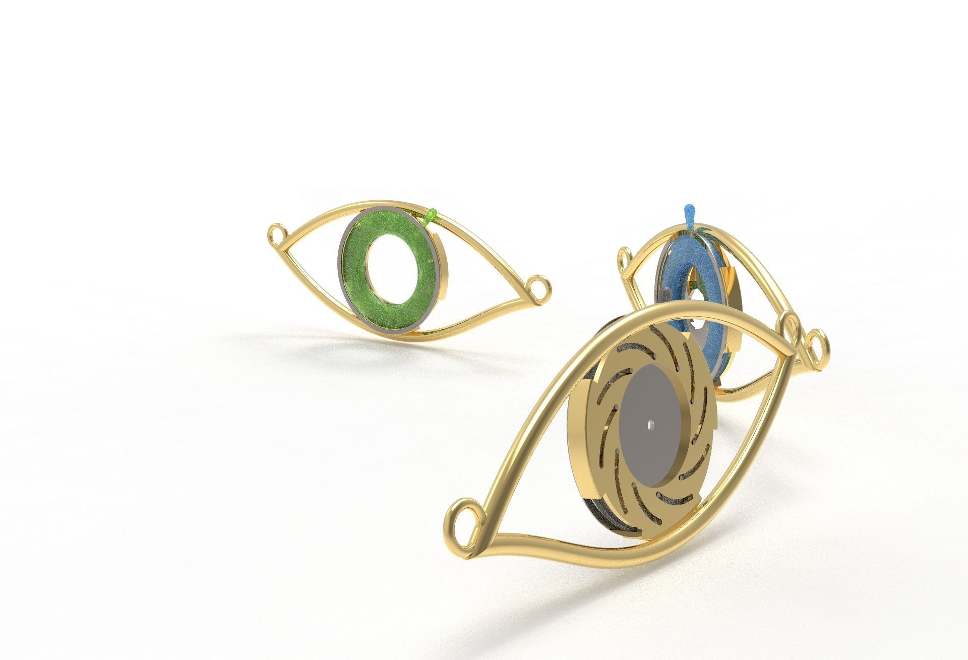eye iris diaphragm pendant 3D print model_11