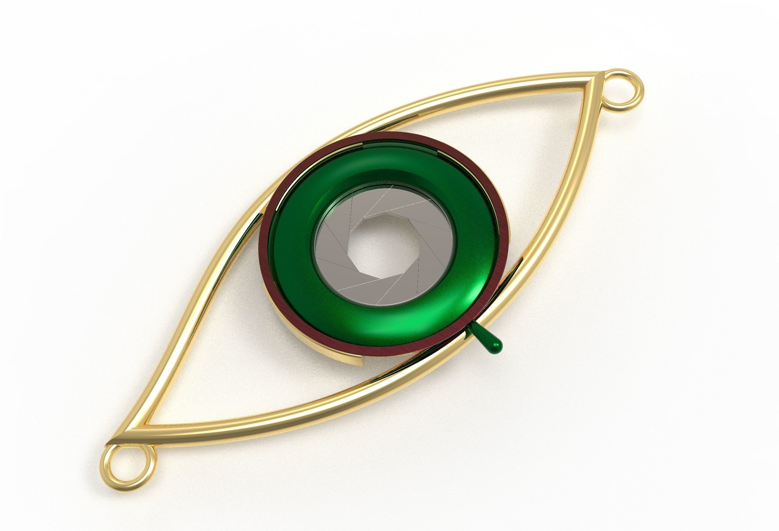 eye iris diaphragm pendant 3D print model_50