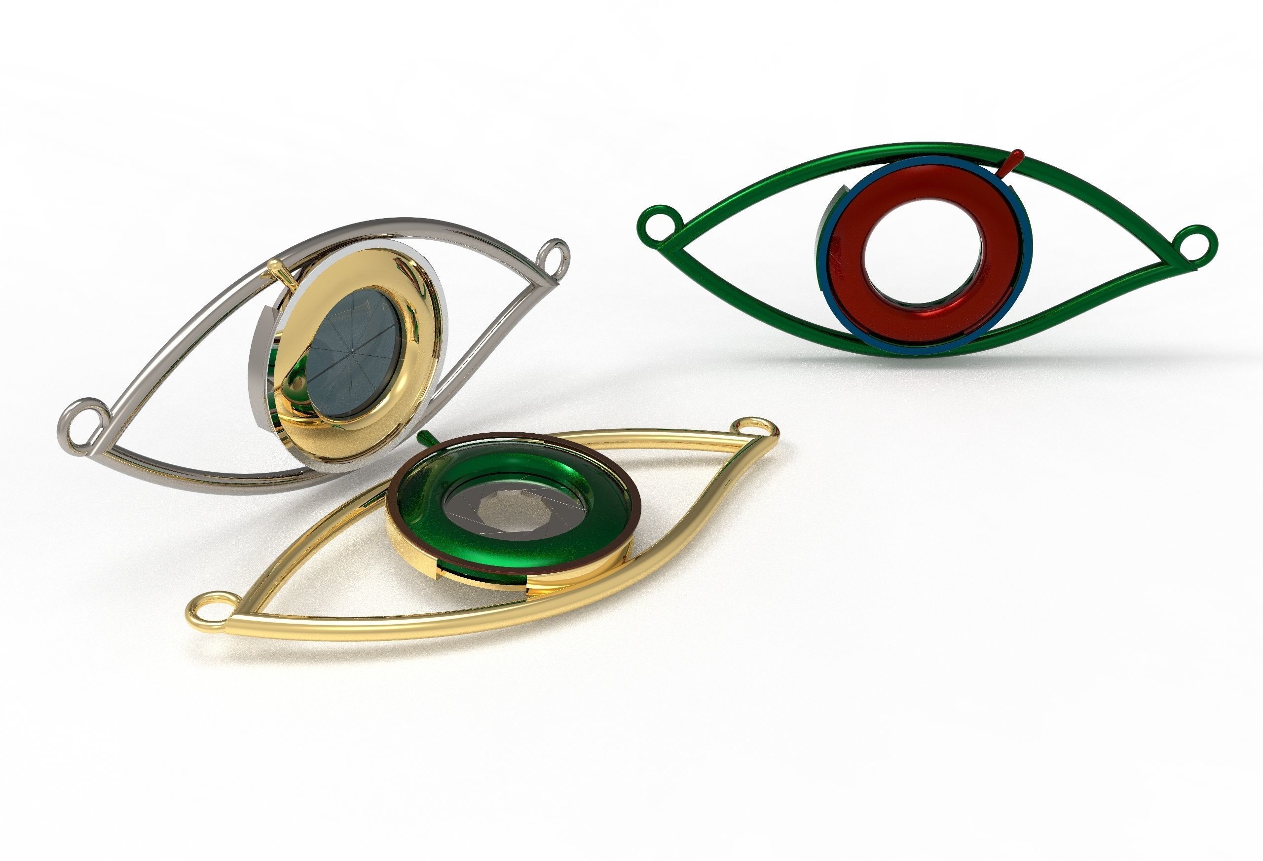 eye iris diaphragm pendant 3D print model_41