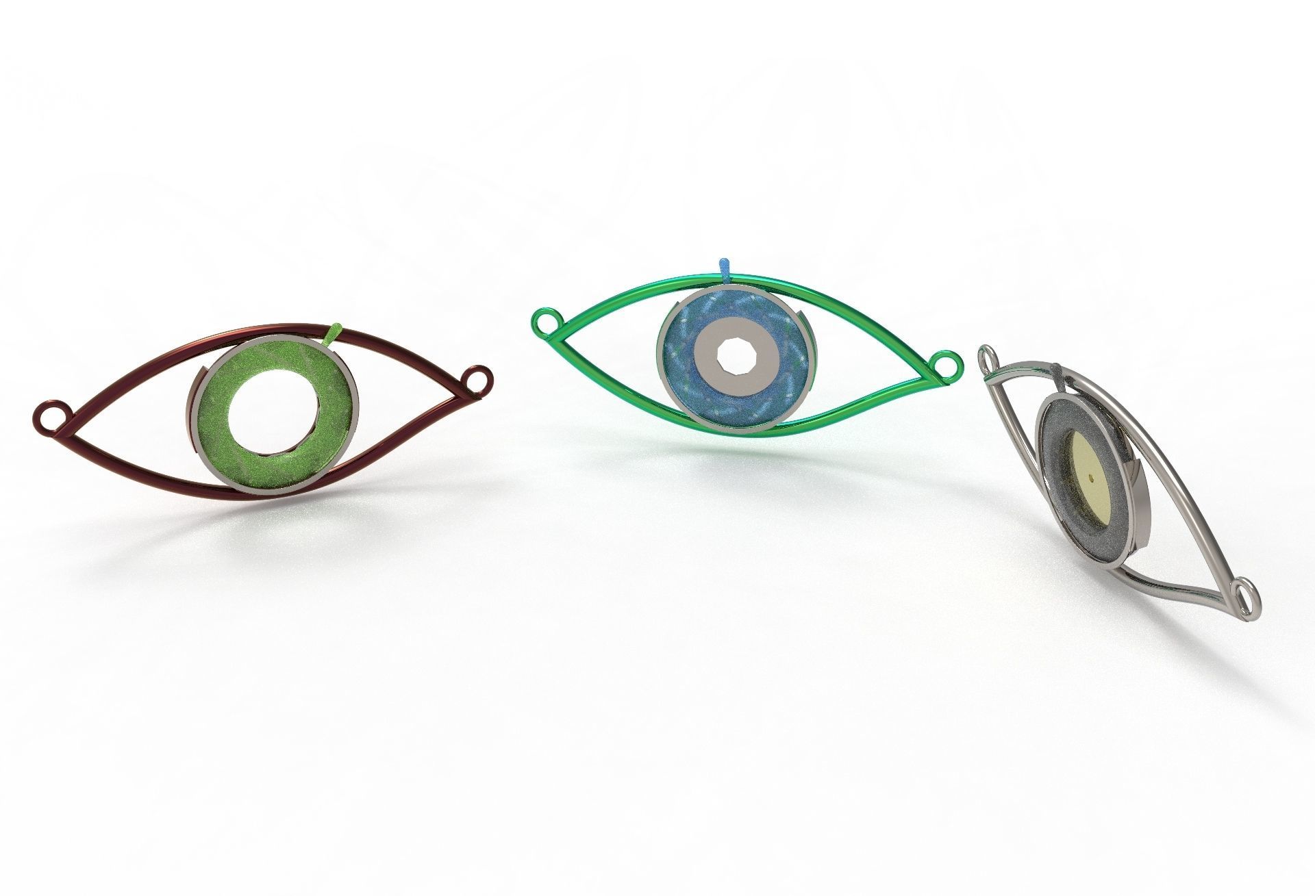 eye iris diaphragm pendant 3D print model_16