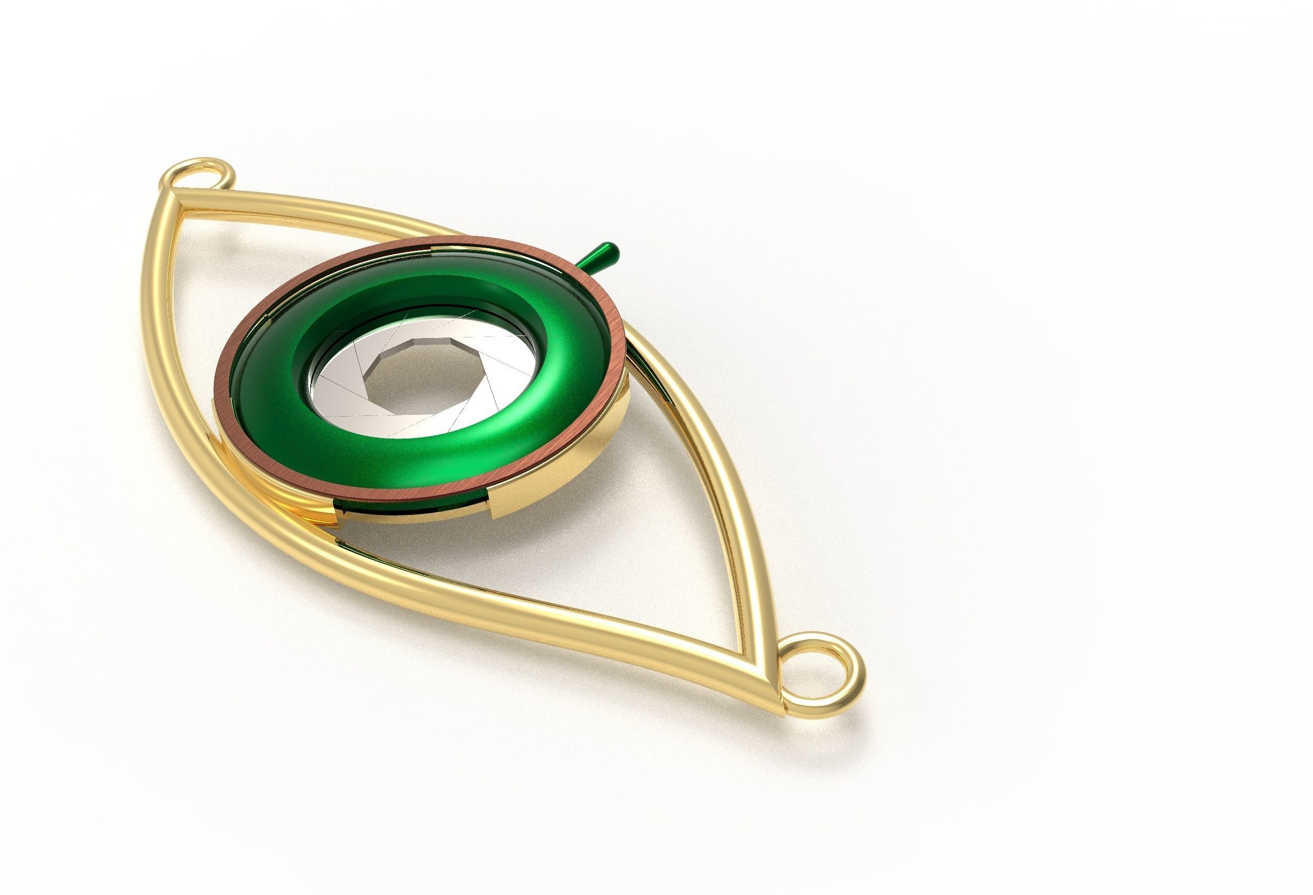 eye iris diaphragm pendant 3D print model_48