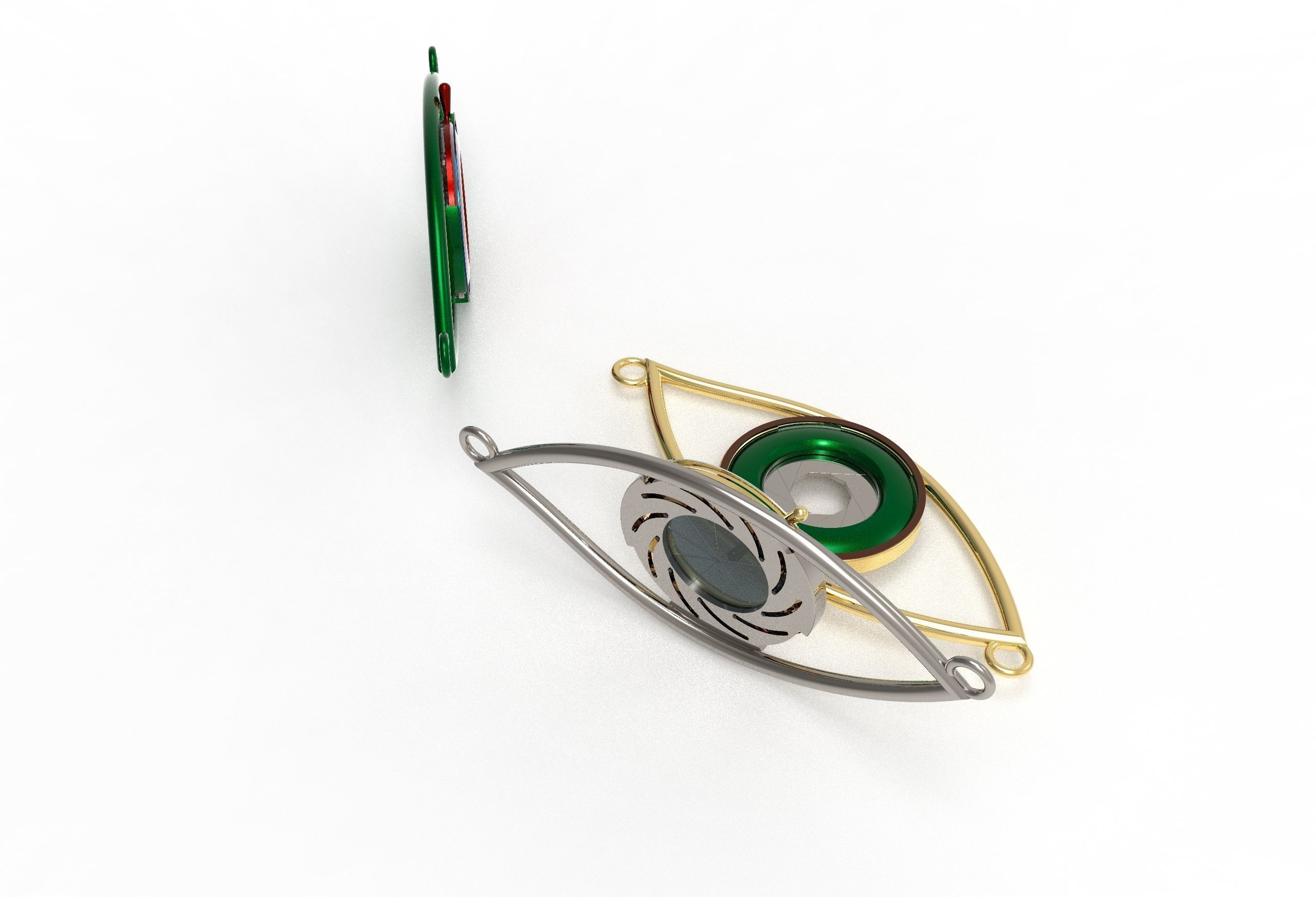 eye iris diaphragm pendant 3D print model_29