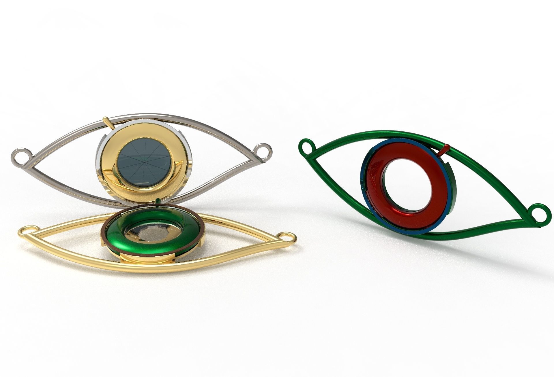 eye iris diaphragm pendant 3D print model_24