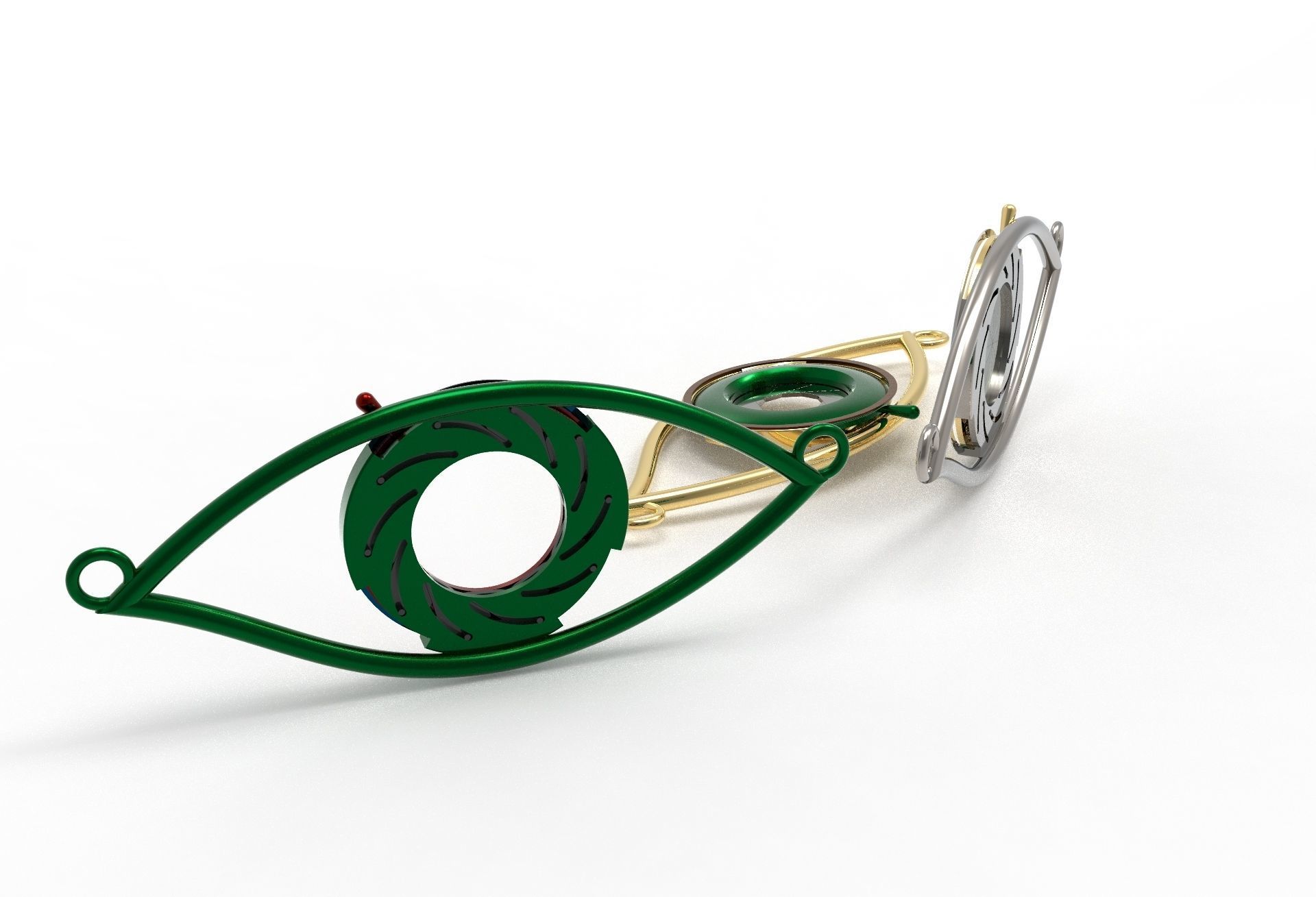 eye iris diaphragm pendant 3D print model_28