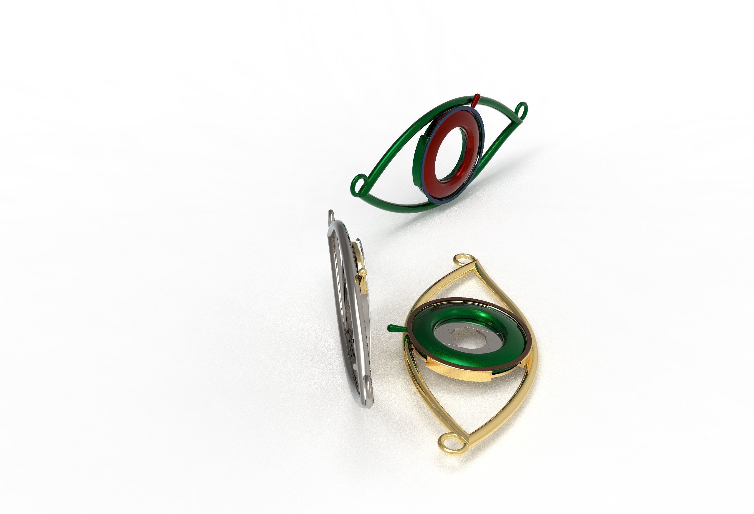 eye iris diaphragm pendant 3D print model_30