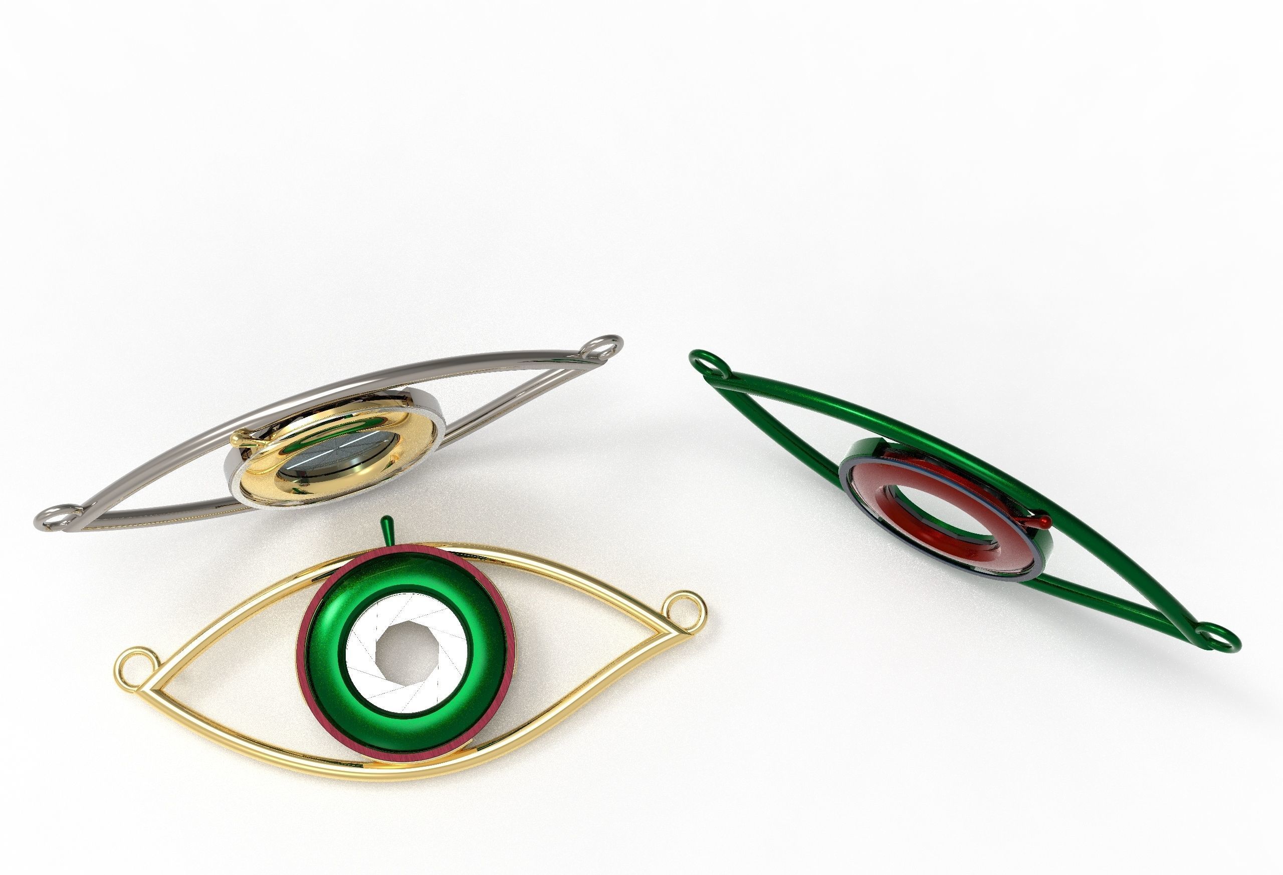 eye iris diaphragm pendant 3D print model_33