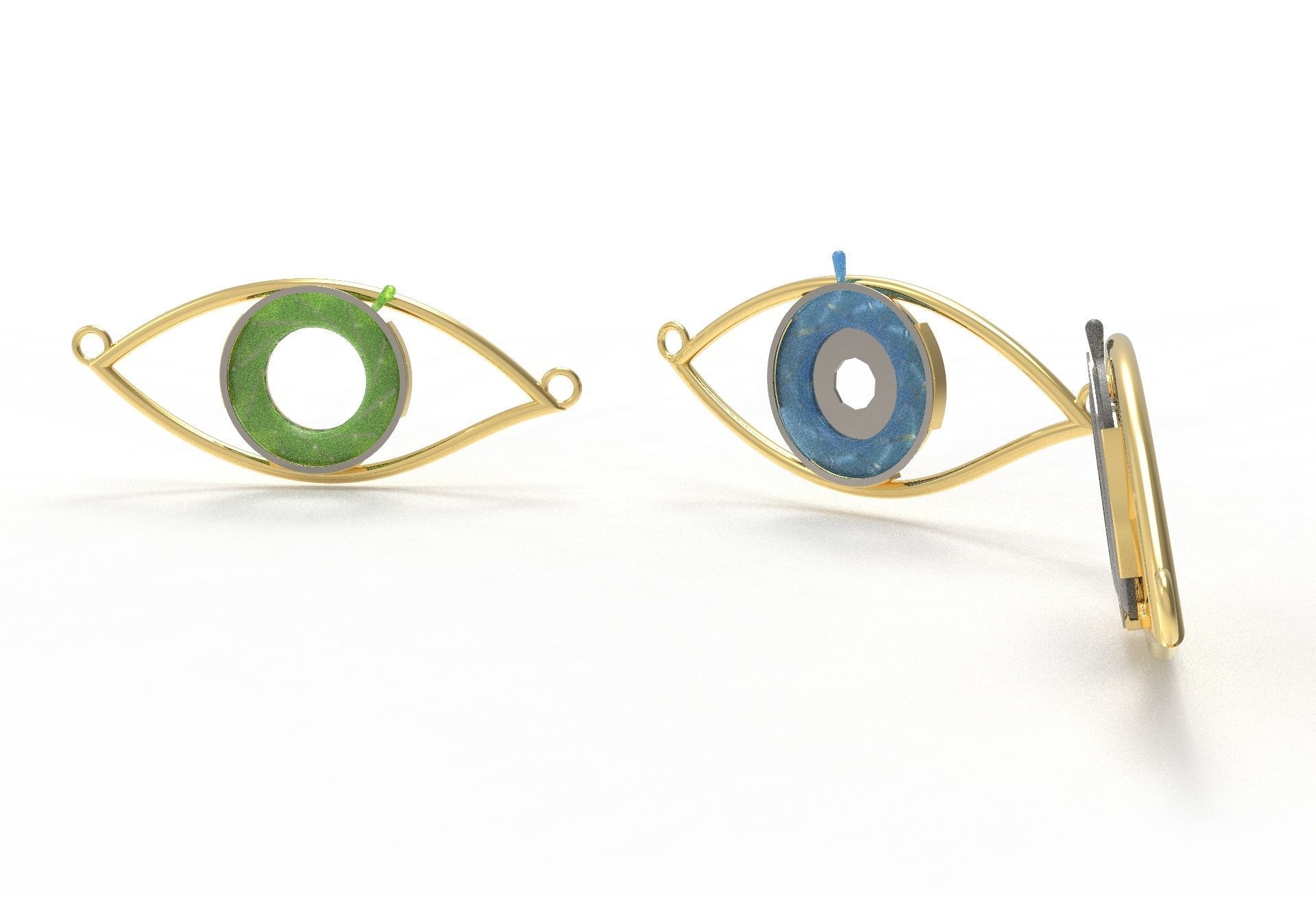 eye iris diaphragm pendant 3D print model_7