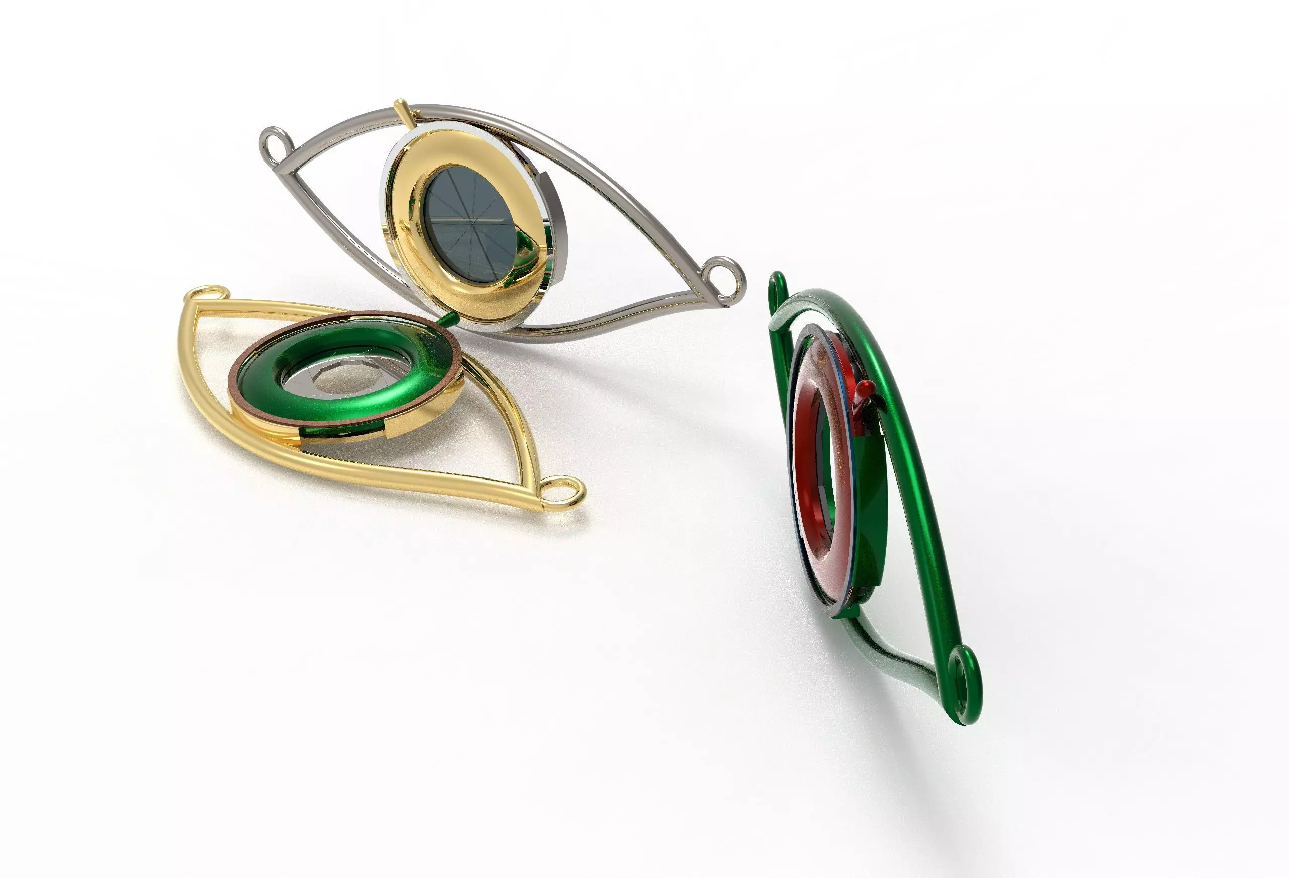 eye iris diaphragm pendant 3D print model_0