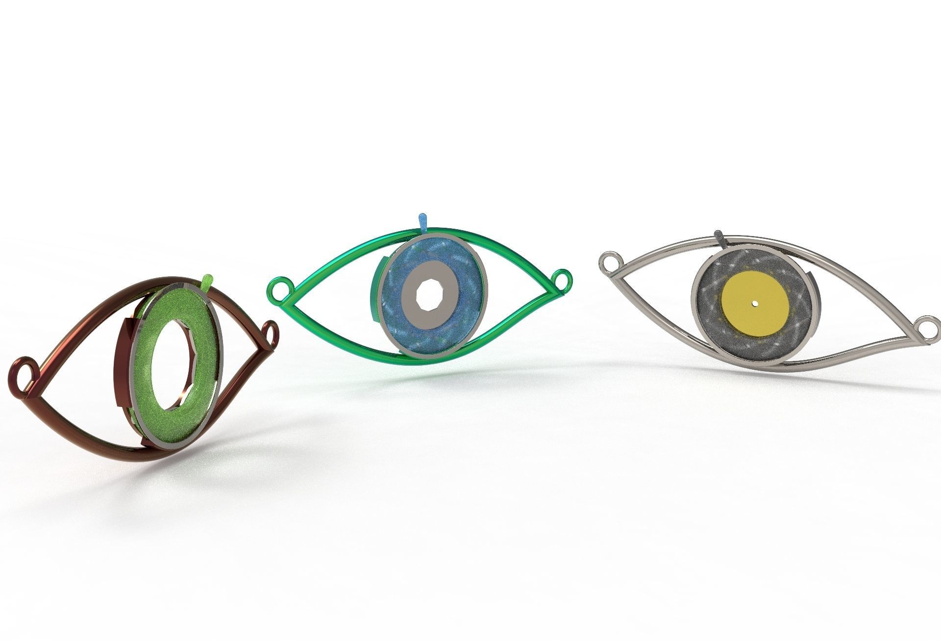 eye iris diaphragm pendant 3D print model_20