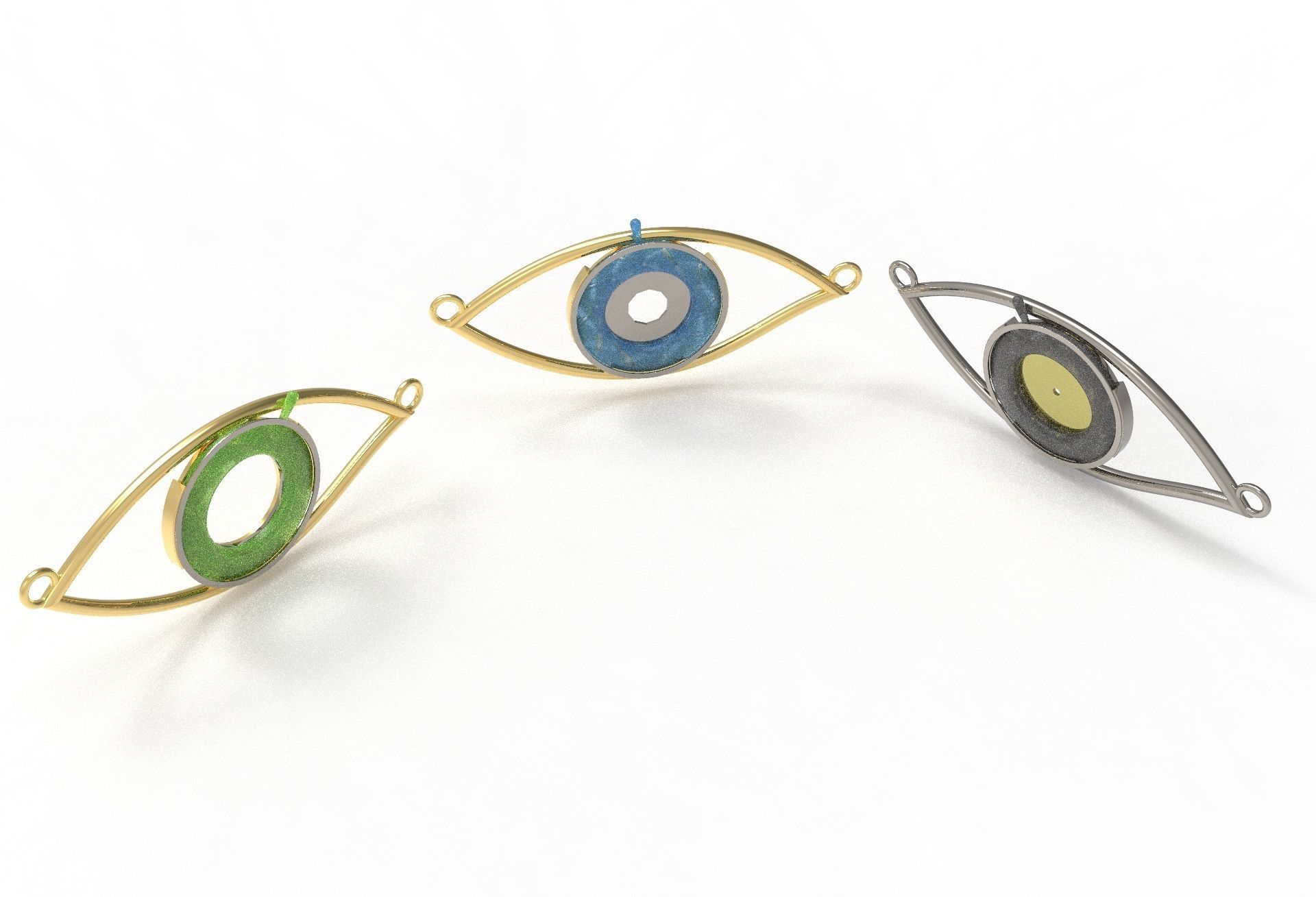 eye iris diaphragm pendant 3D print model_14