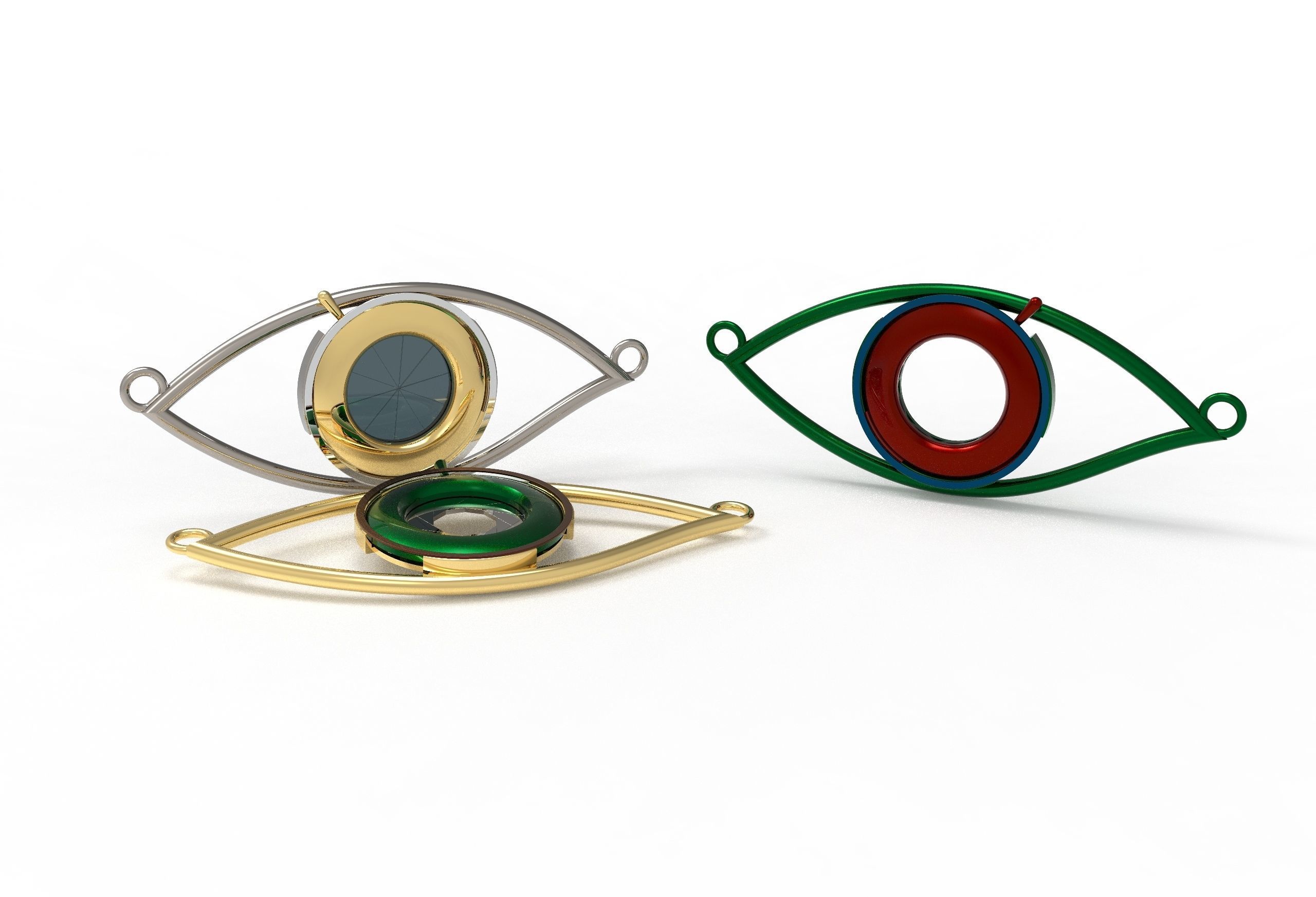 eye iris diaphragm pendant 3D print model_45