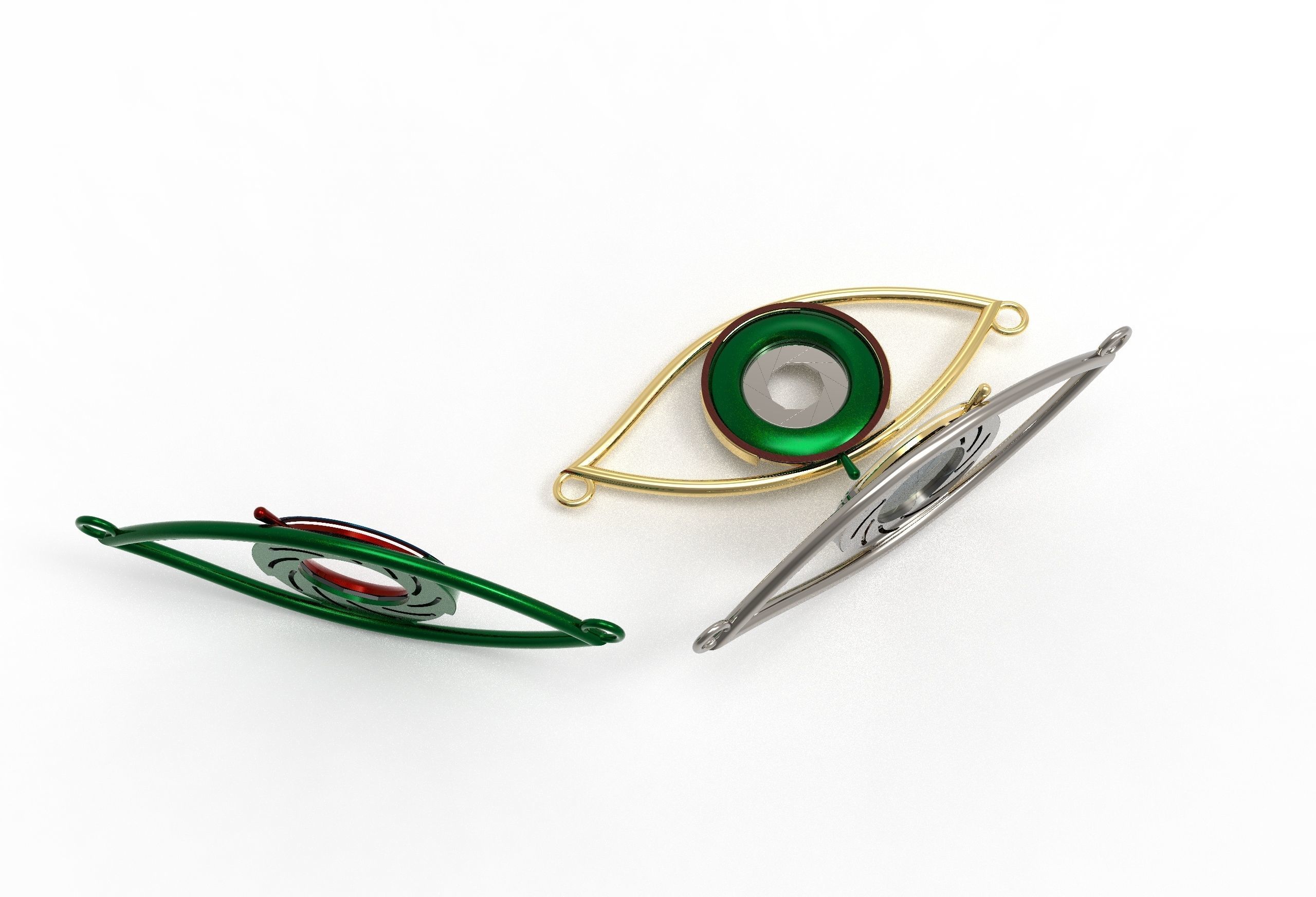 eye iris diaphragm pendant 3D print model_39