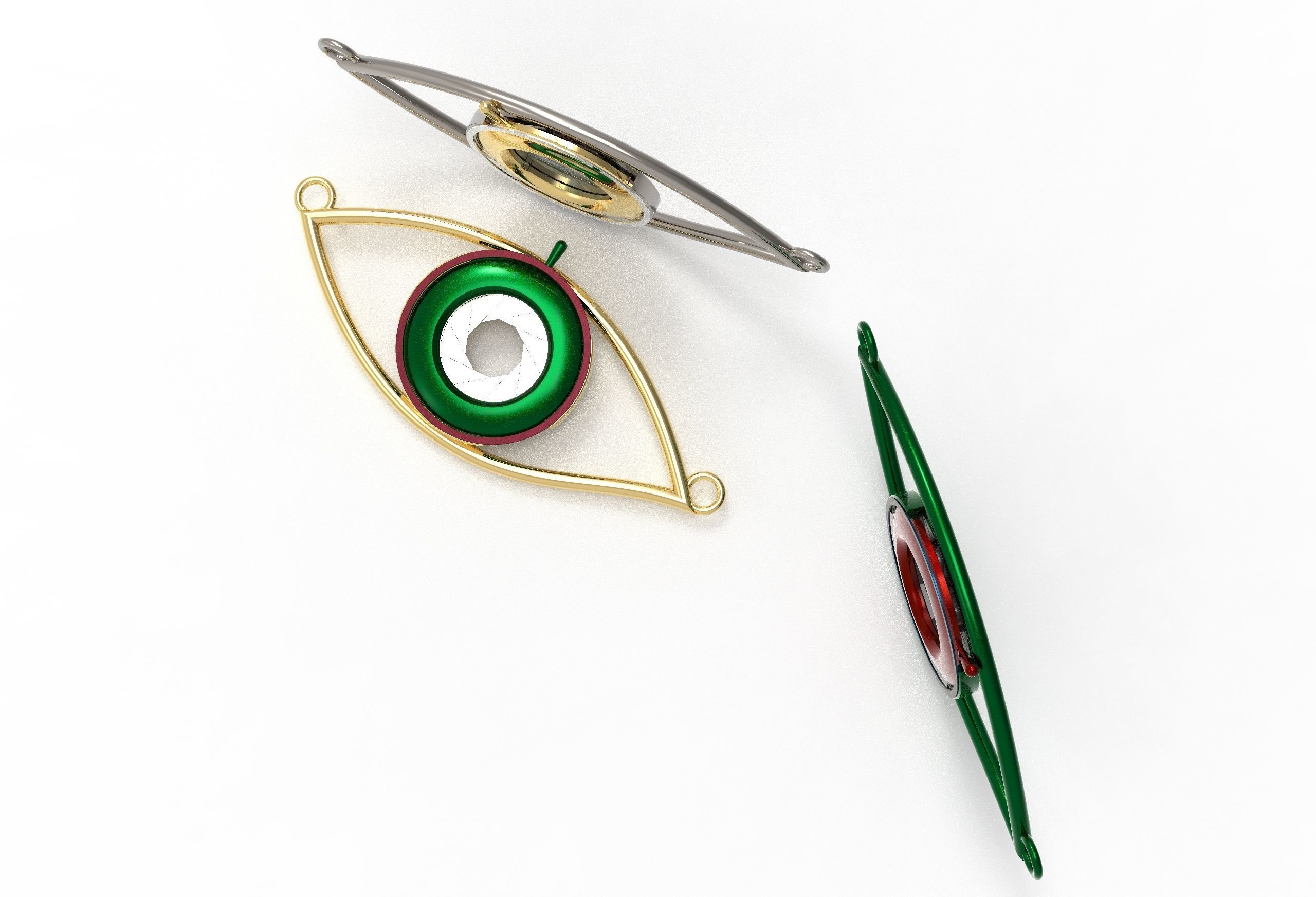 eye iris diaphragm pendant 3D print model_35