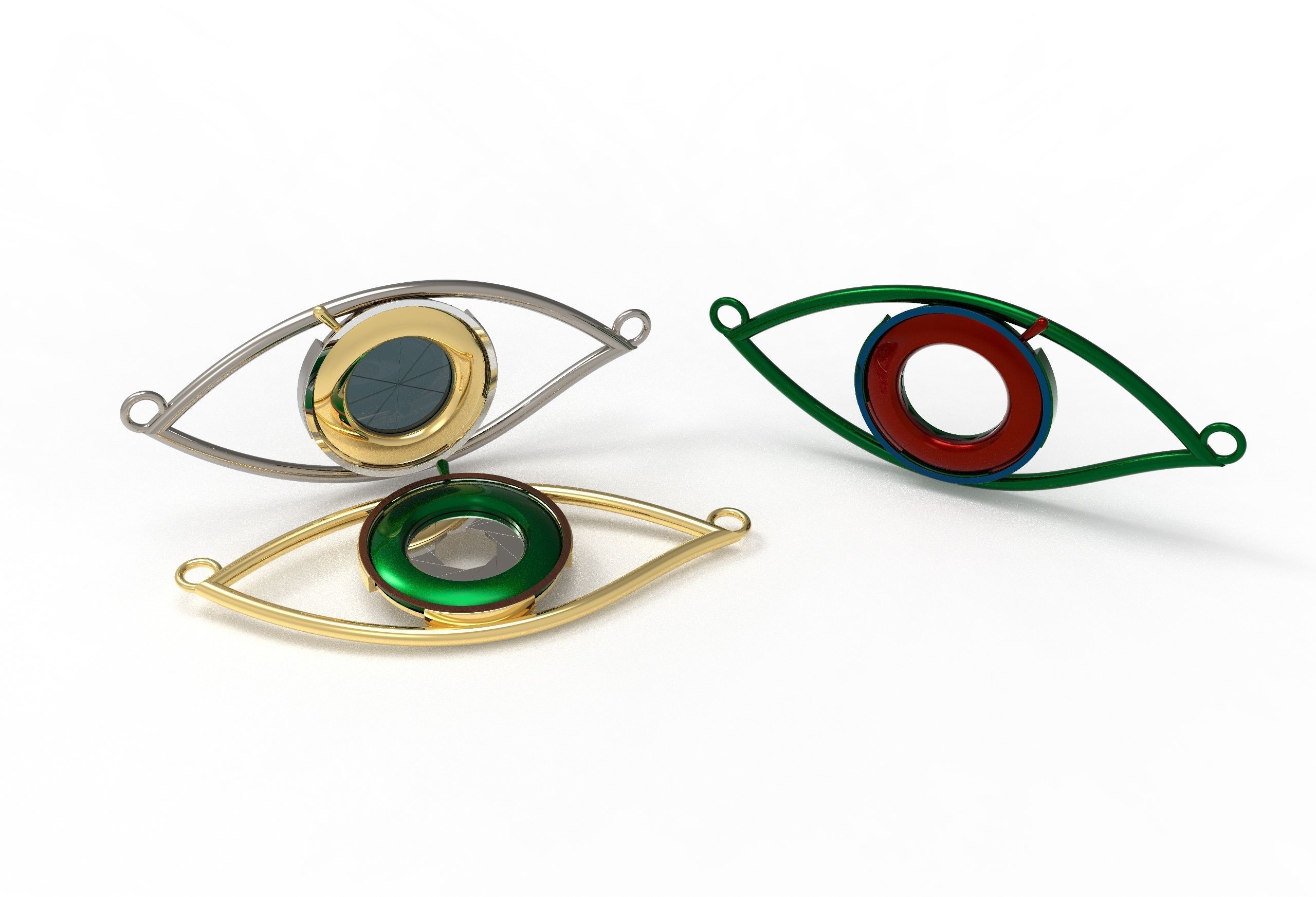 eye iris diaphragm pendant 3D print model_46