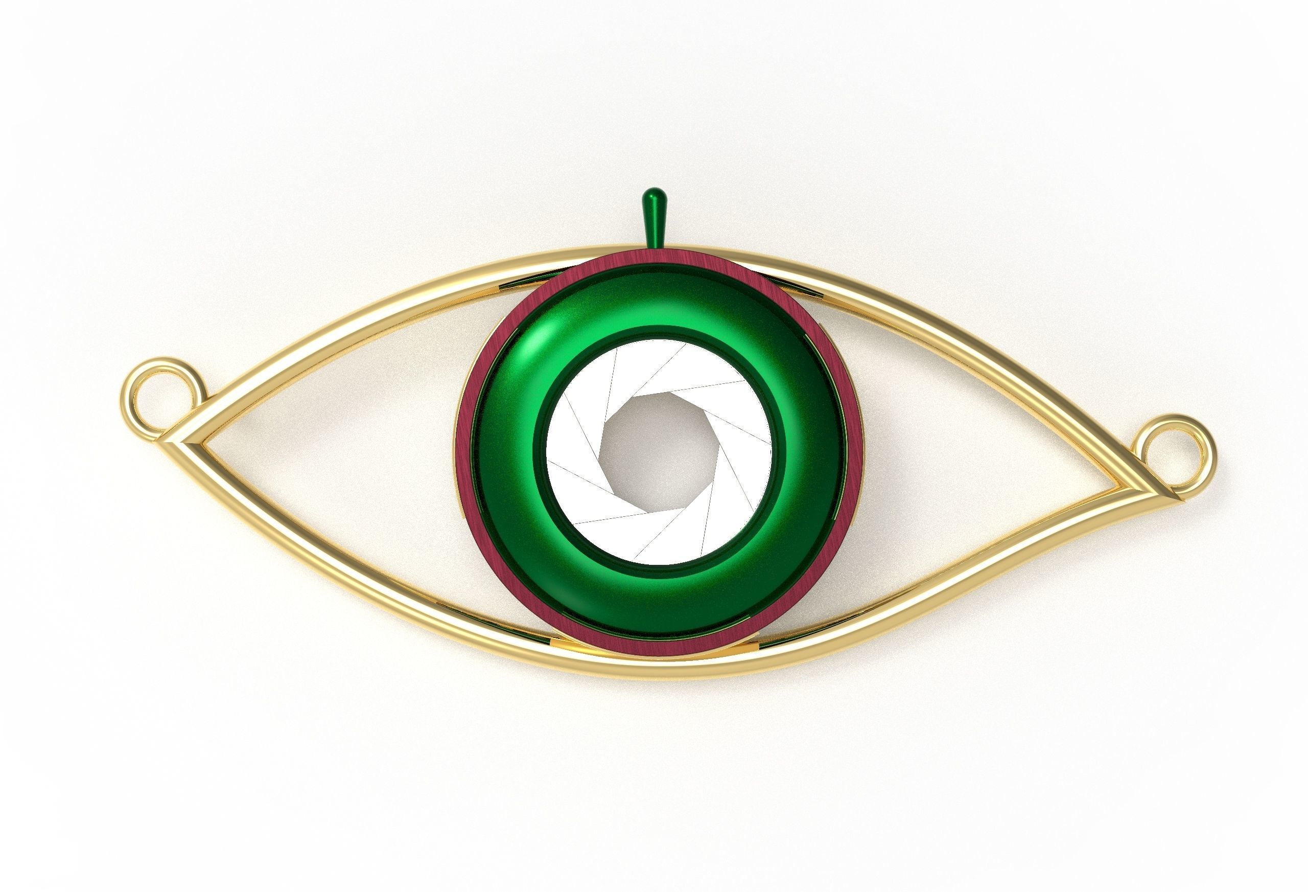 eye iris diaphragm pendant 3D print model_1