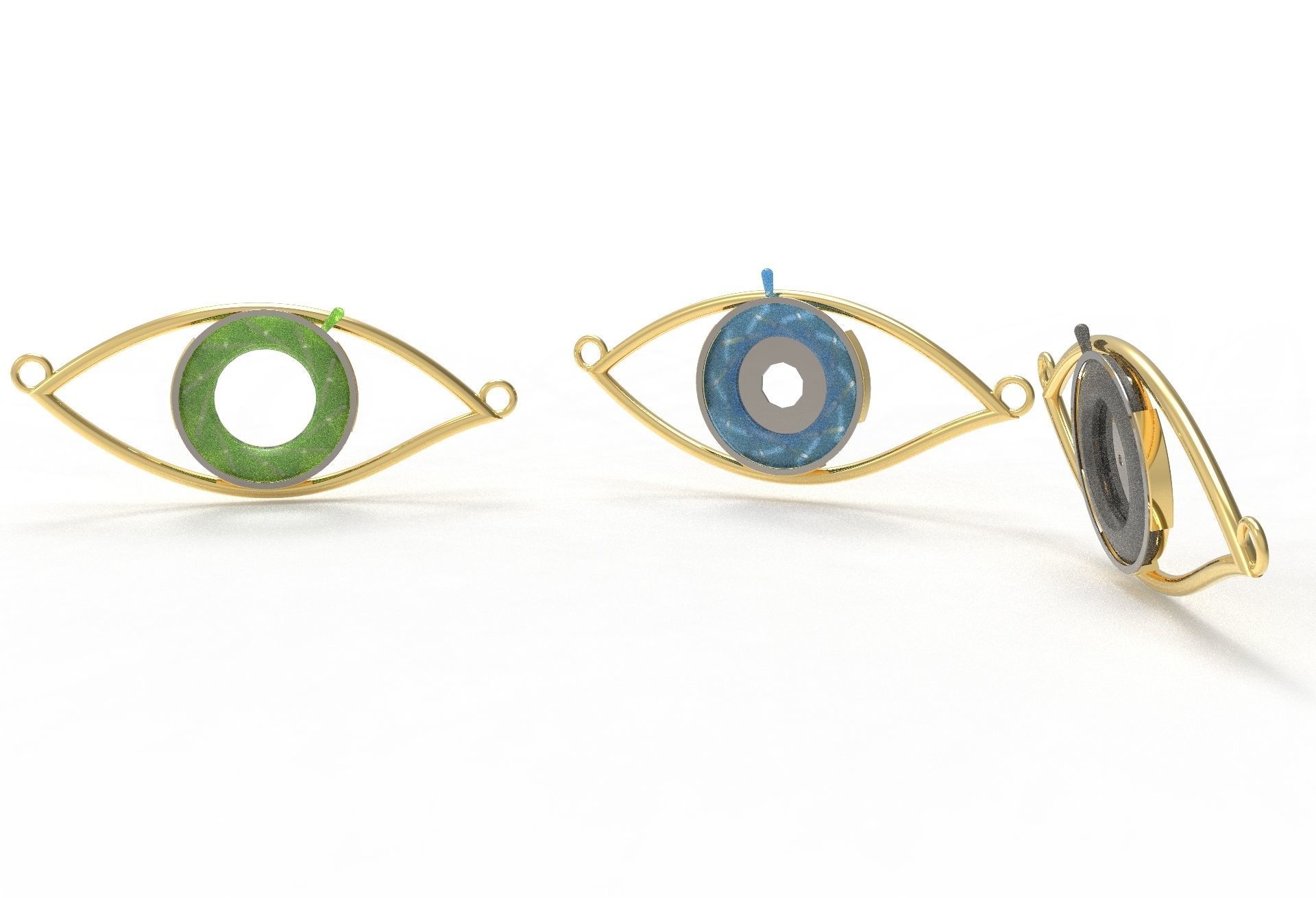 eye iris diaphragm pendant 3D print model_8
