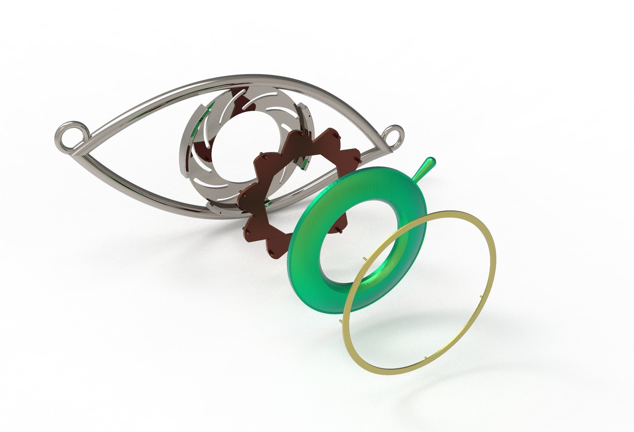 eye iris diaphragm pendant 3D print model_60