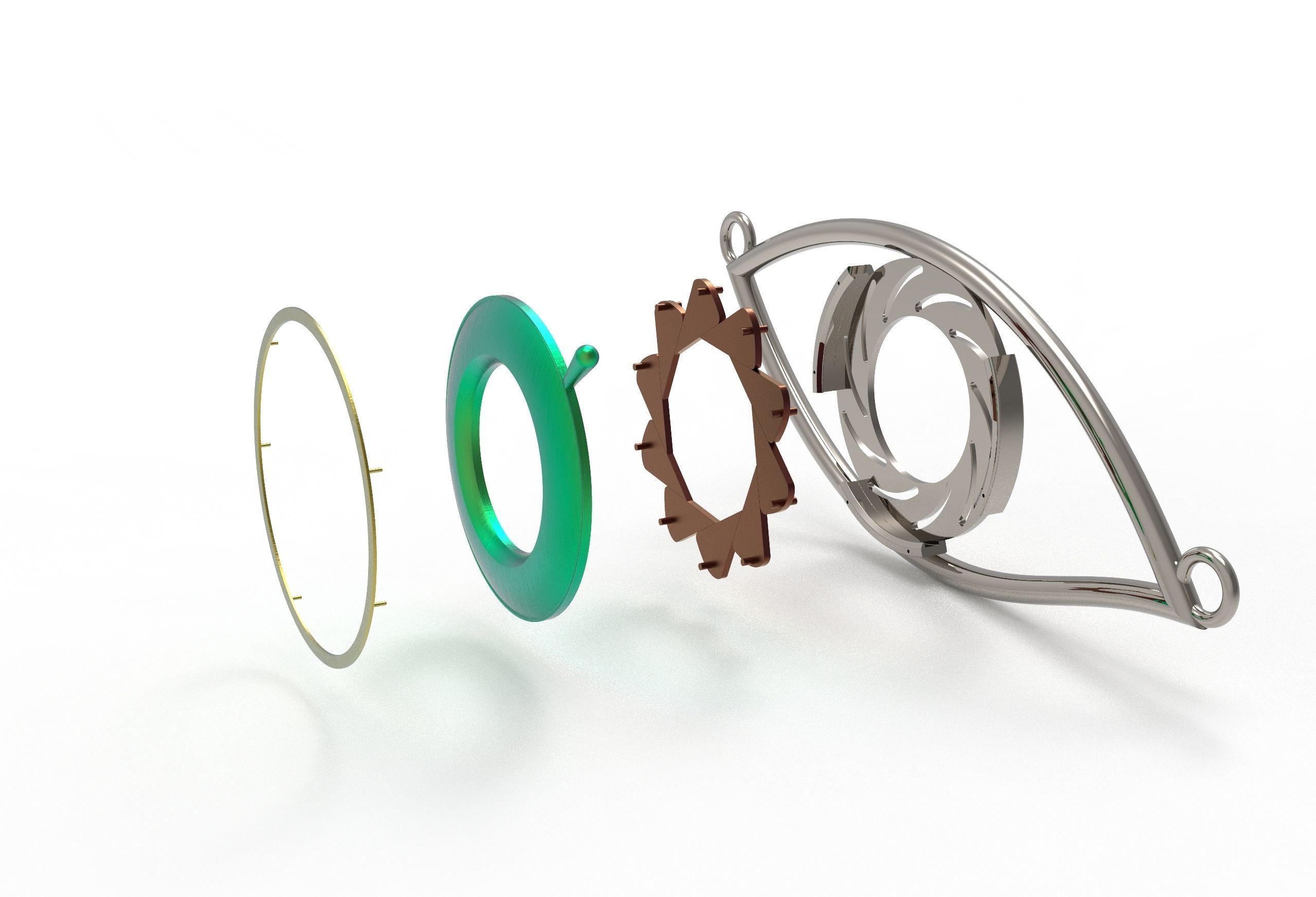 eye iris diaphragm pendant 3D print model_55