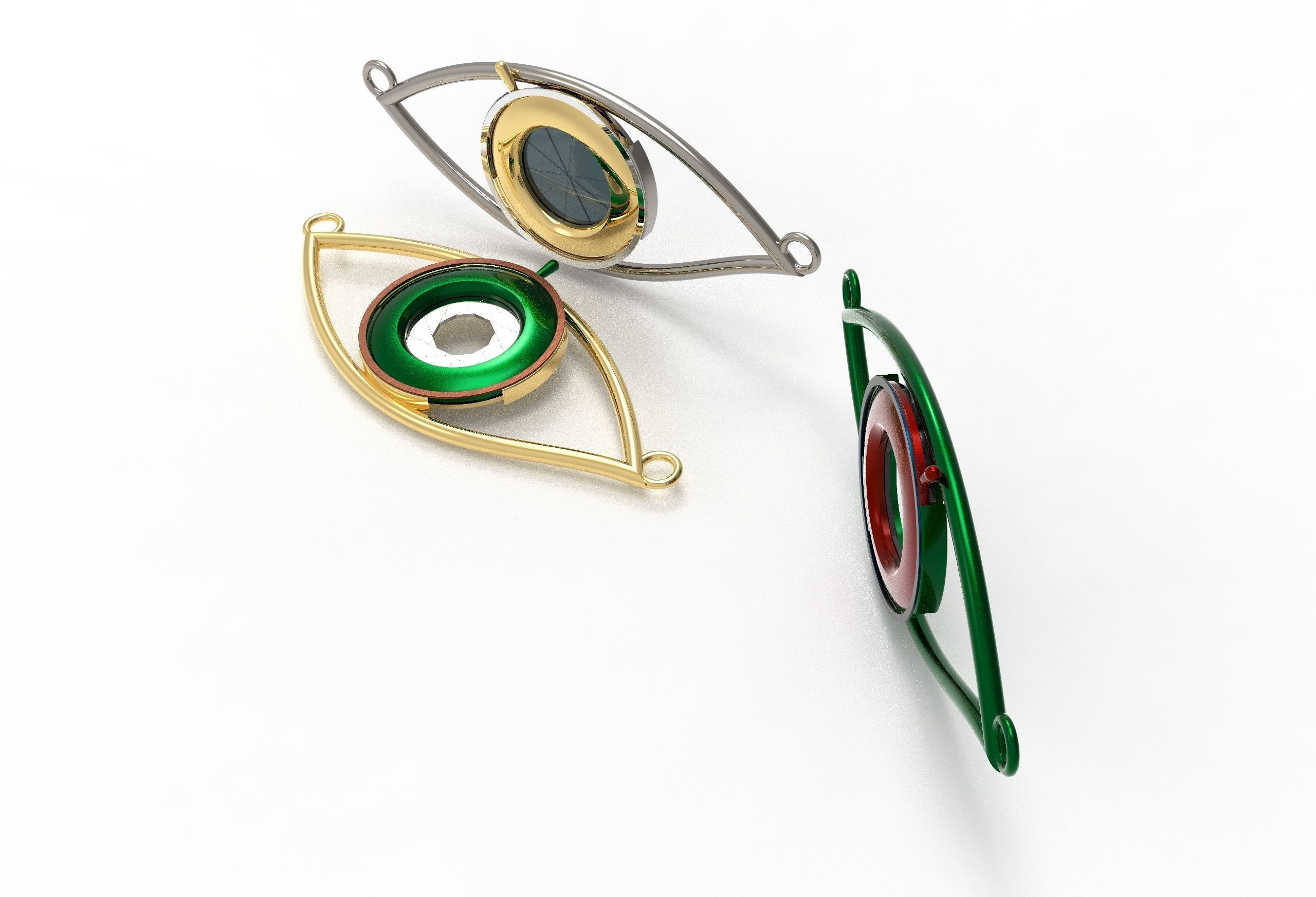 eye iris diaphragm pendant 3D print model_36