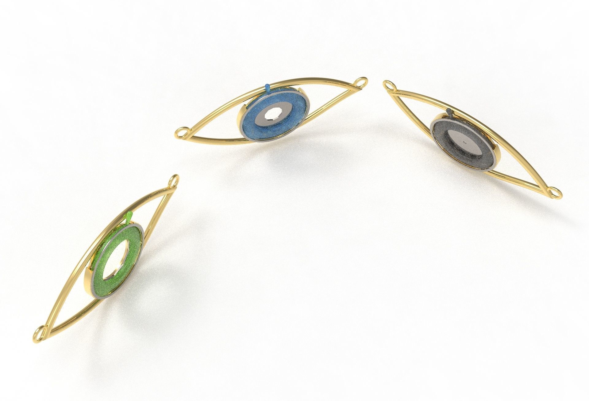 eye iris diaphragm pendant 3D print model_10