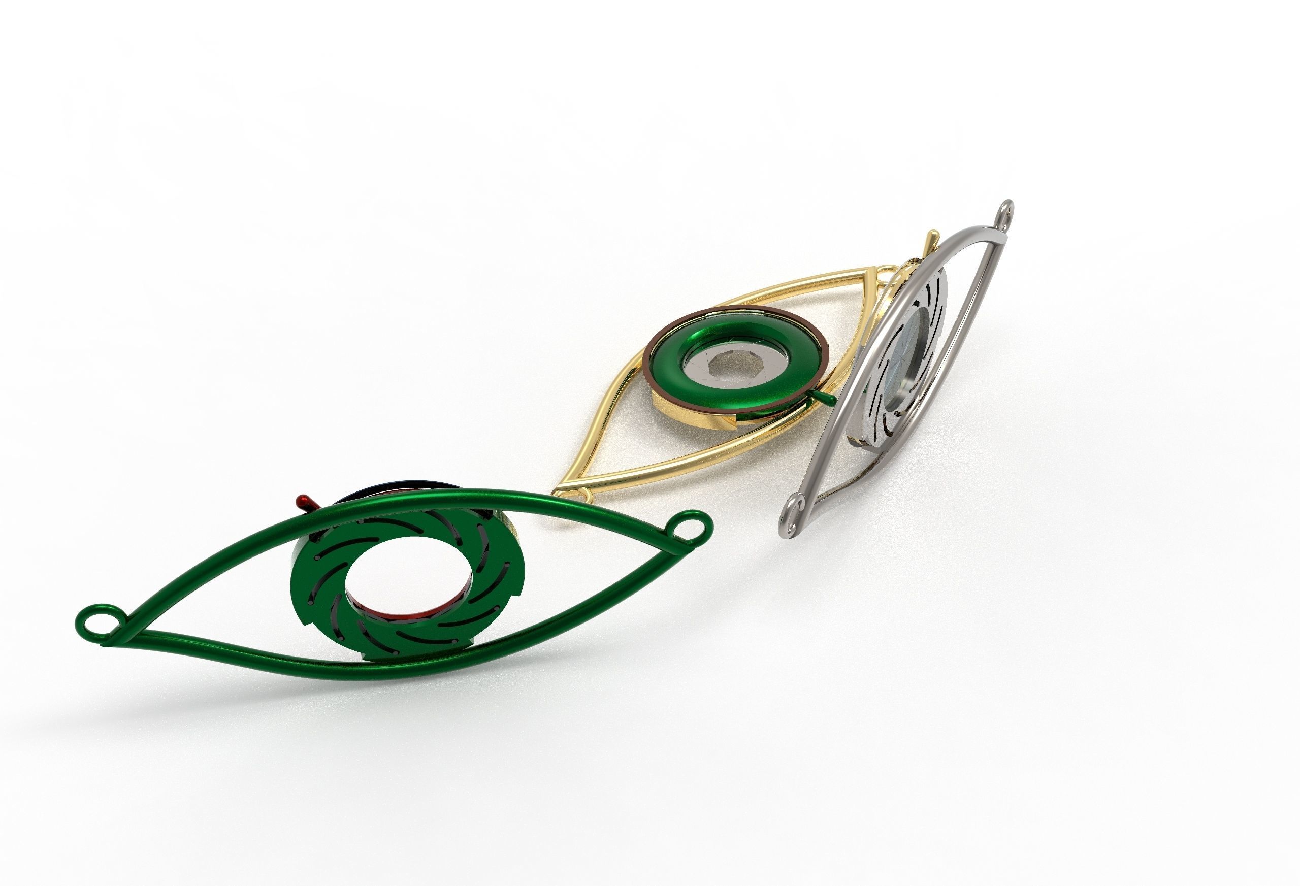 eye iris diaphragm pendant 3D print model_38