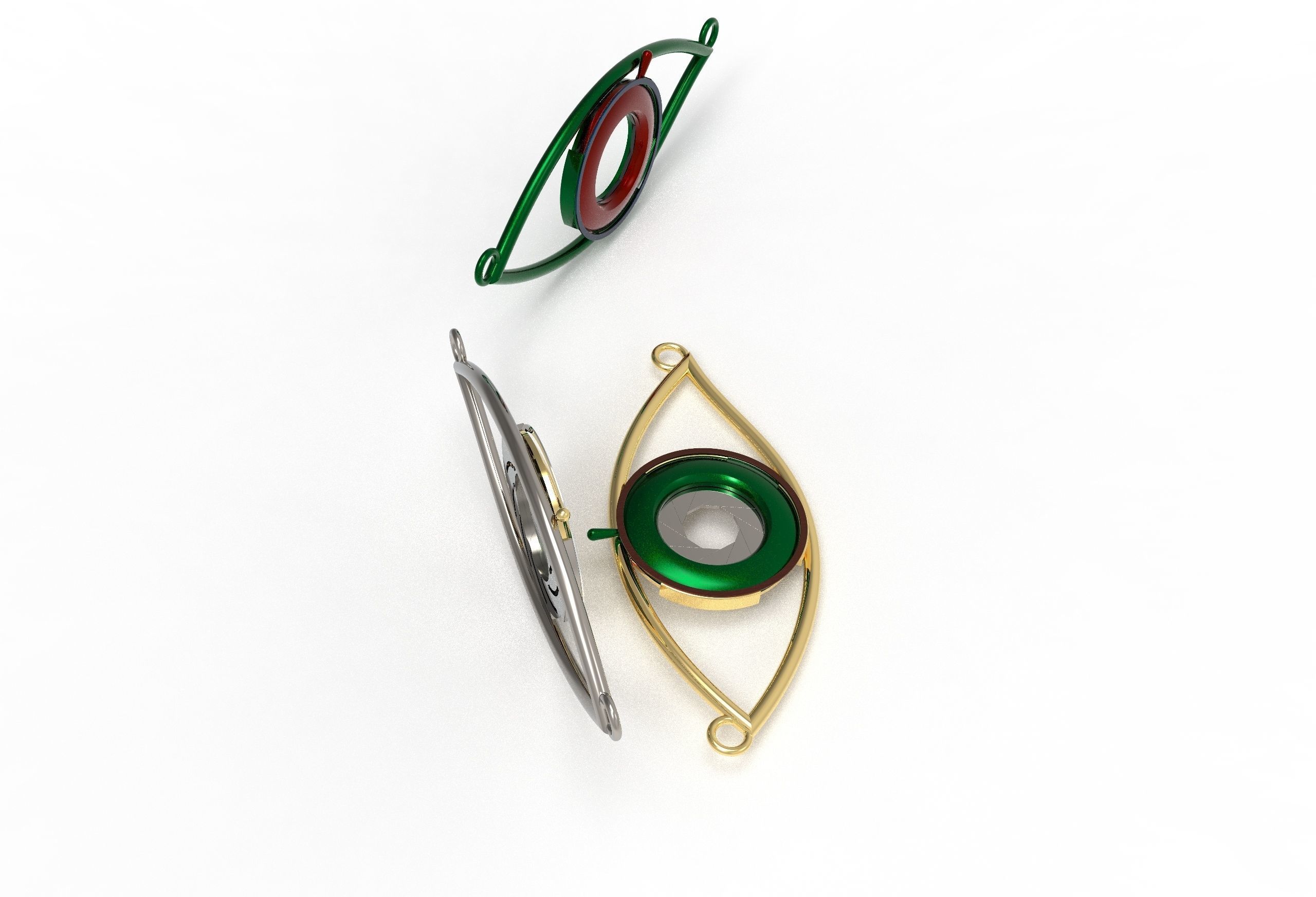 eye iris diaphragm pendant 3D print model_42