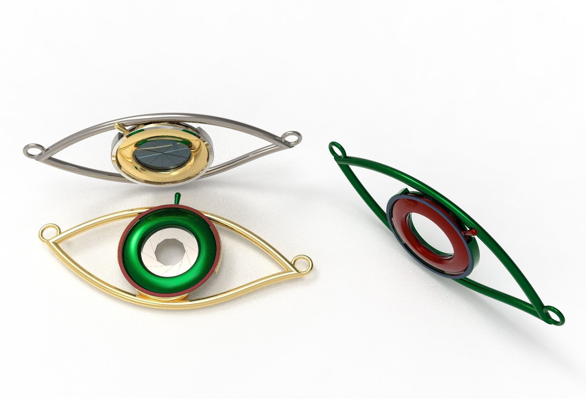 eye iris diaphragm pendant 3D print model_25